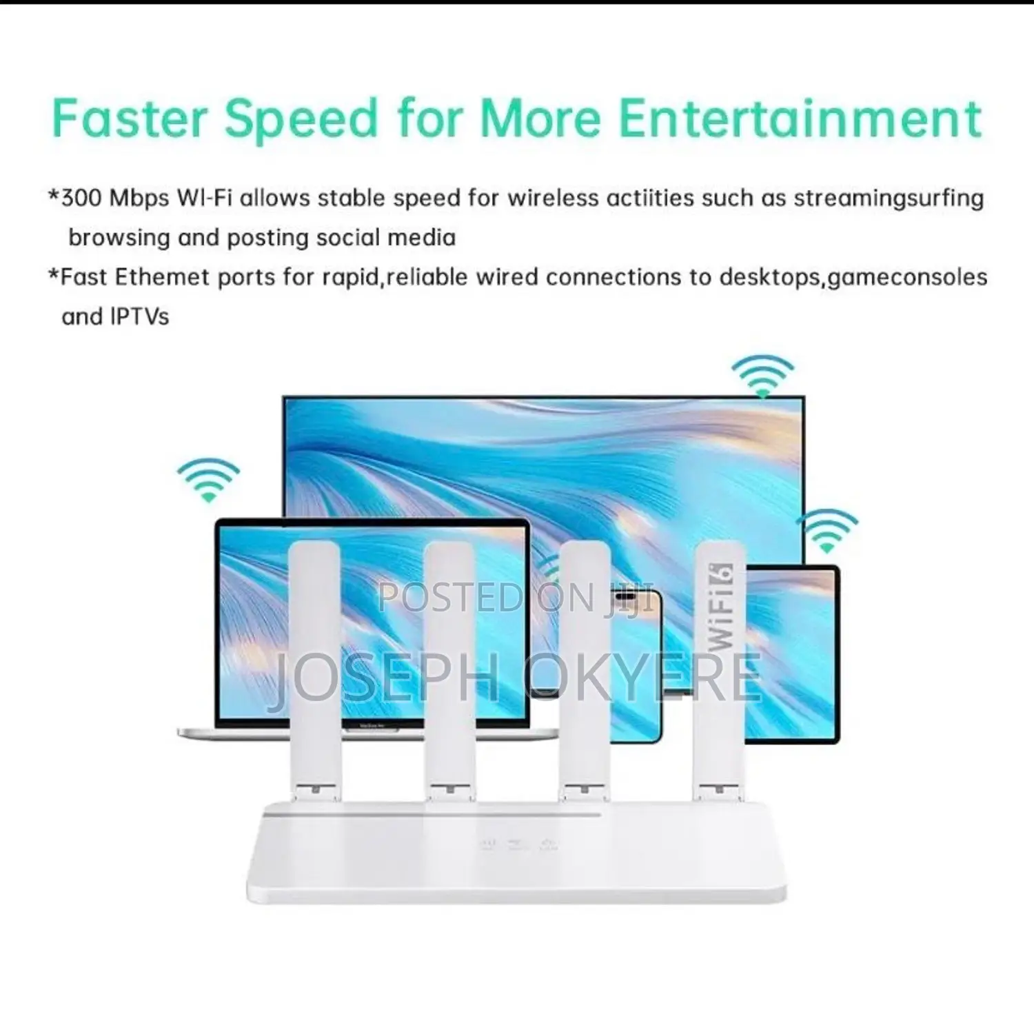 Universal 300Mbs Wifi6 2.4G Sim Card Router - White