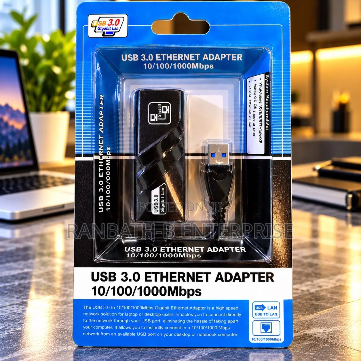 Gigabit Ethernet via USB 3.0 – 10/100/1000Mbps Network Adapter