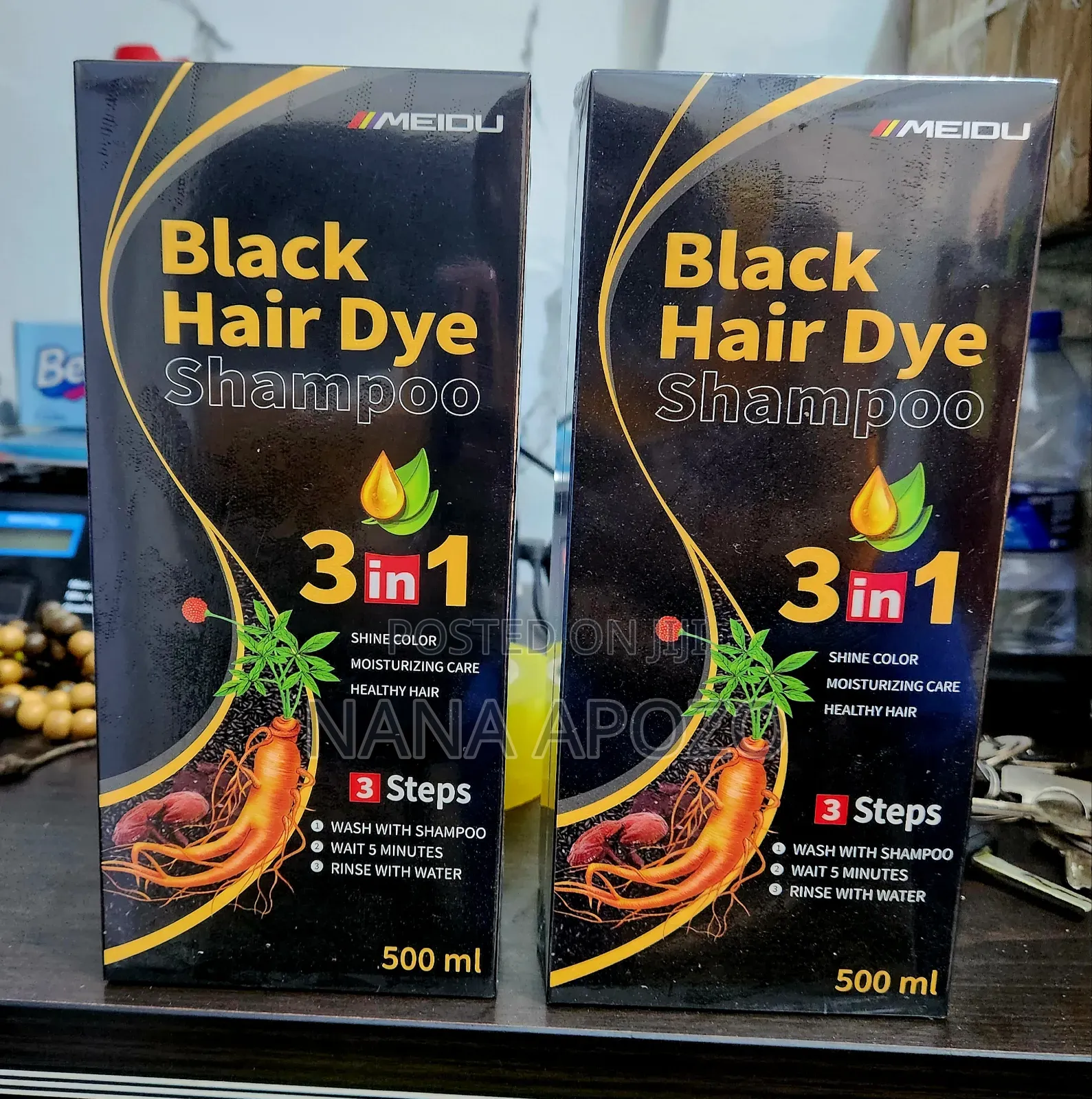 Black Hair Dye Shampoo 3 in 1