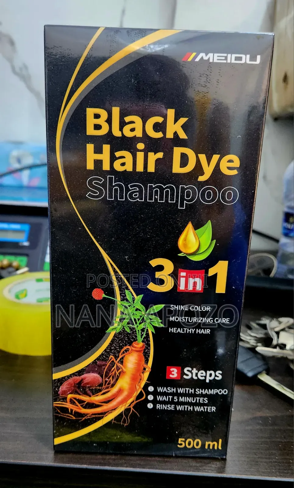 Black Hair Dye Shampoo 3 in 1