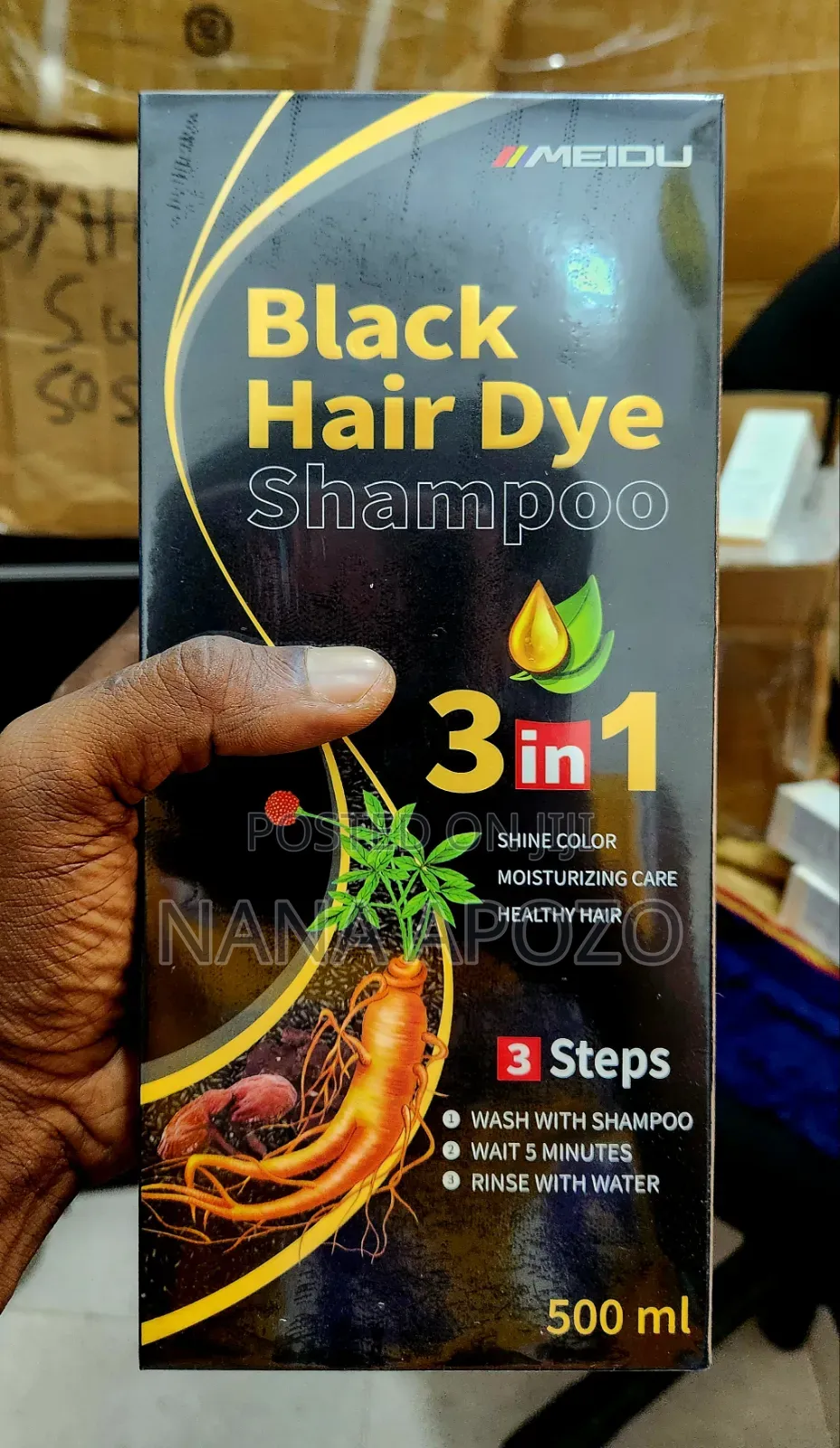 Black Hair Dye Shampoo 3 in 1