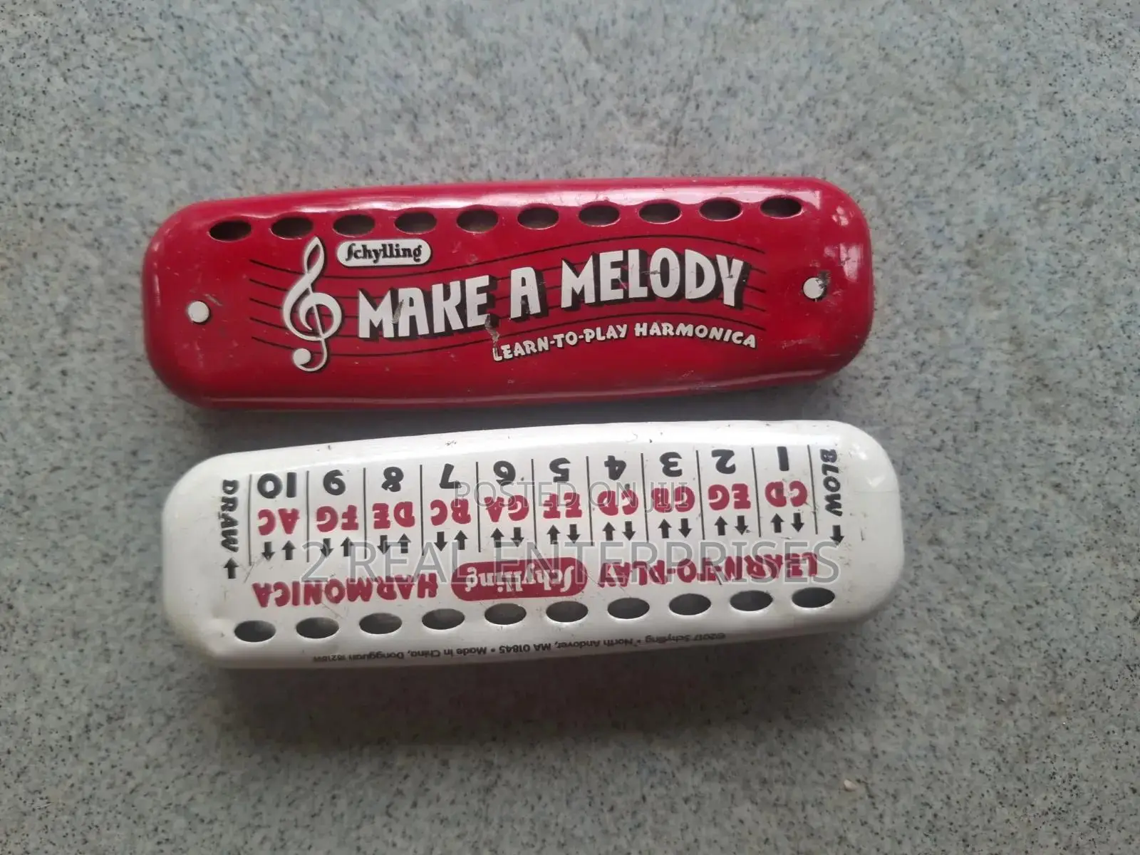 Schylling Learn-to-Play Kids Beginner Harmonica Key of C (Red White)