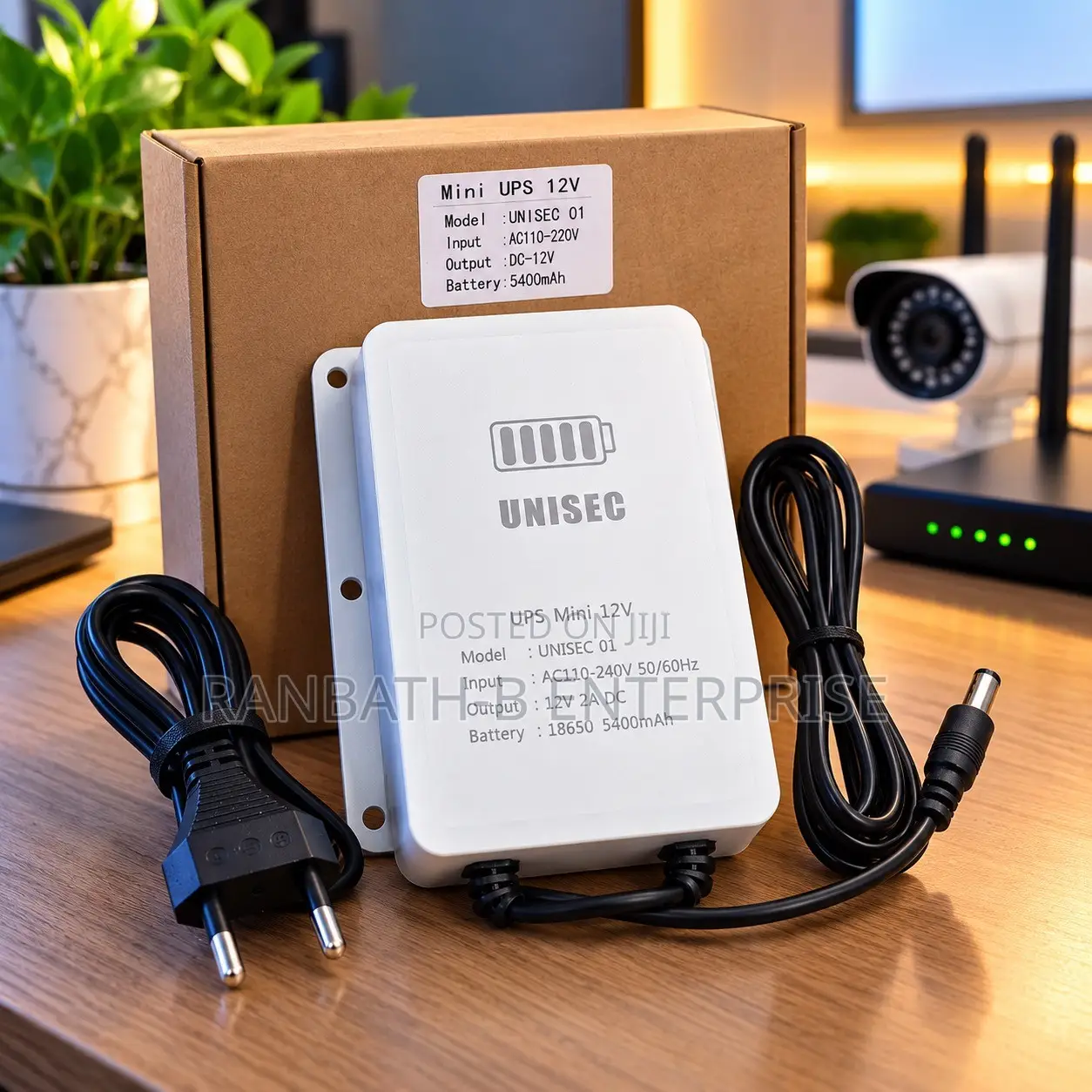 UNISEC Mini UPS 12V–5400mAh Backup Power for Routers Network Devices