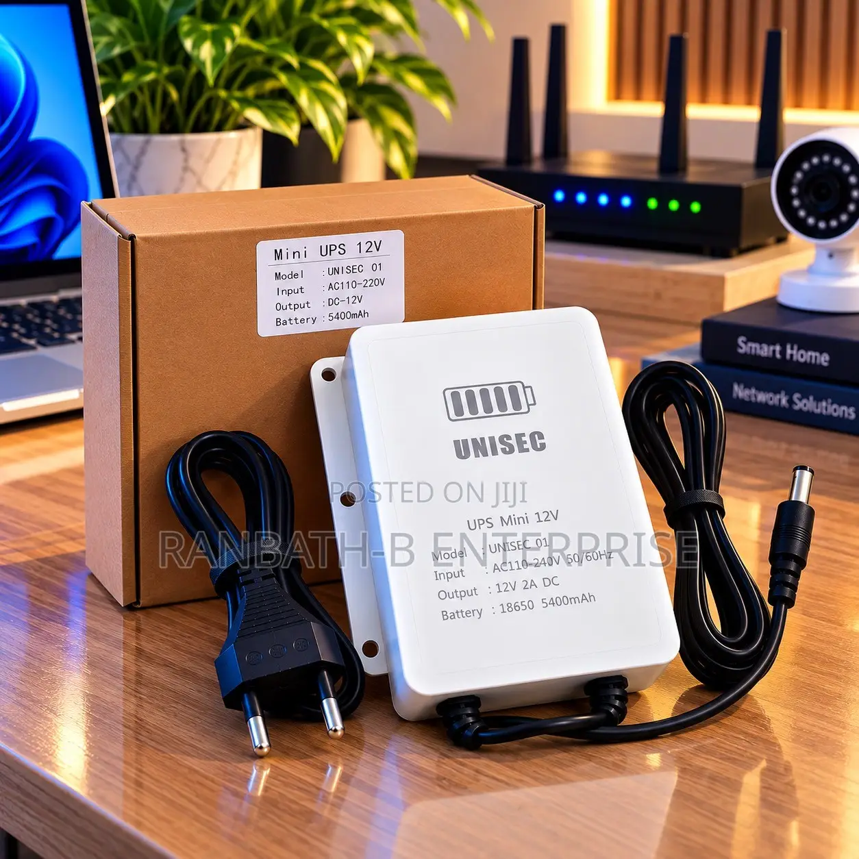 UNISEC Mini UPS 12V – 12V 2A DC Backup Power With 5400mAh Battery