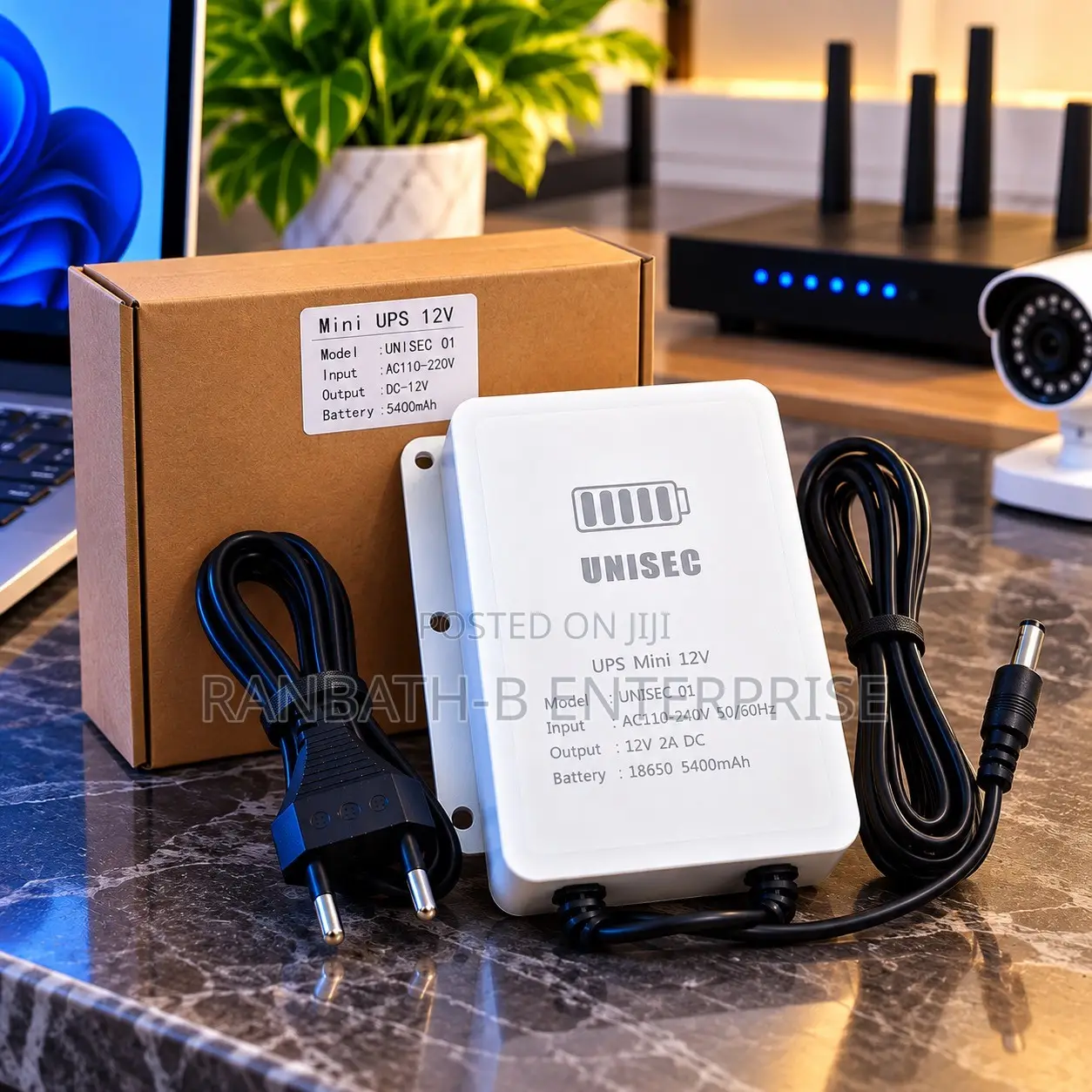 UNISEC Mini UPS 12V – Reliable Backup Power for WiFi Routers