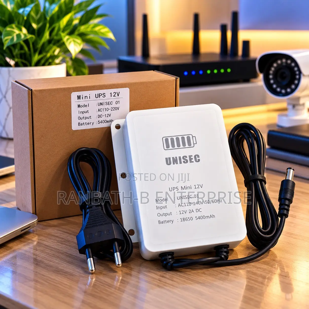 UNISEC Mini UPS 12V – Reliable Backup Power for WiFi Routers