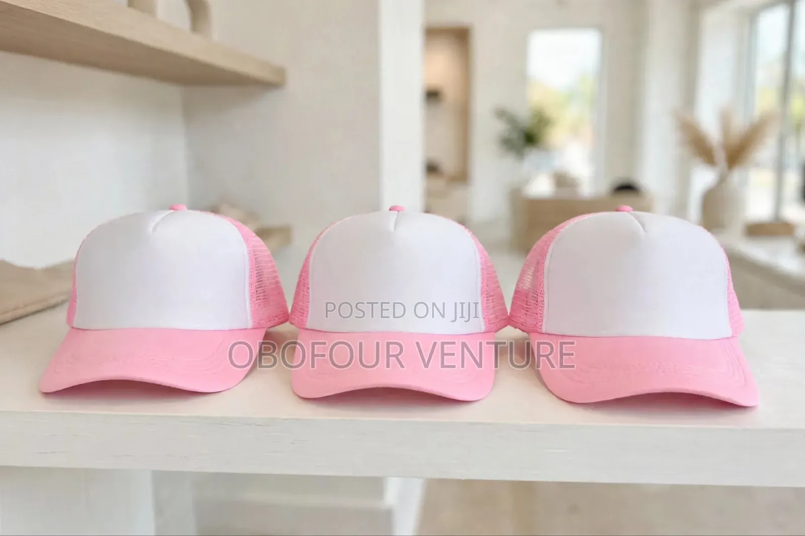 Angel Two-Tone Trucker Hat Mesh Back, Pink and White Tracker Cap 98302