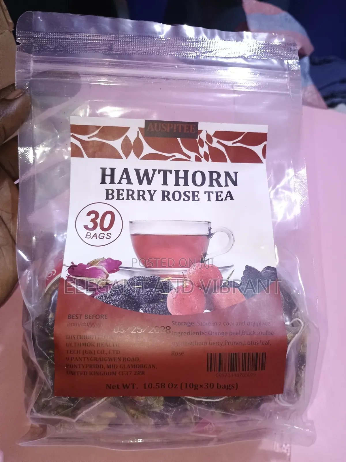 Hawthorn Berry Tea, 30 Tea Bags/300 Grams
