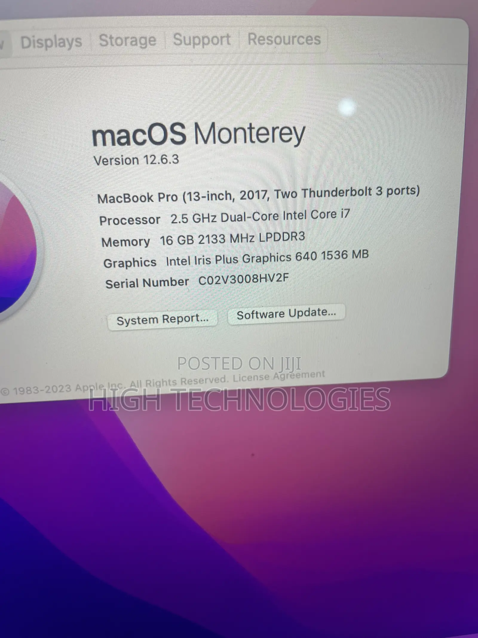 Laptop Apple MacBook 2017 16GB Intel Core i7 SSD 500GB