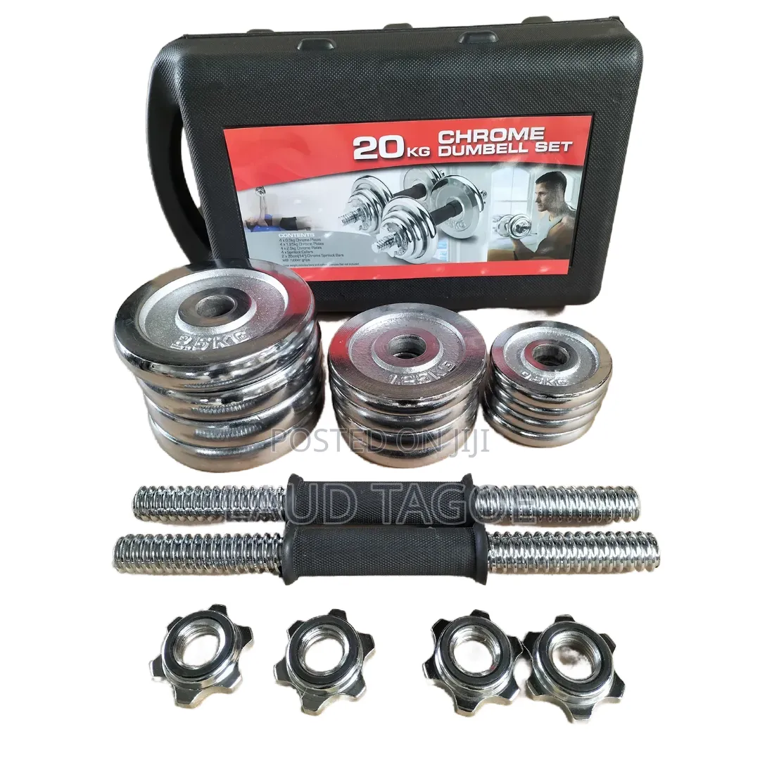 20kg Dumbbell Set Chrome Plated