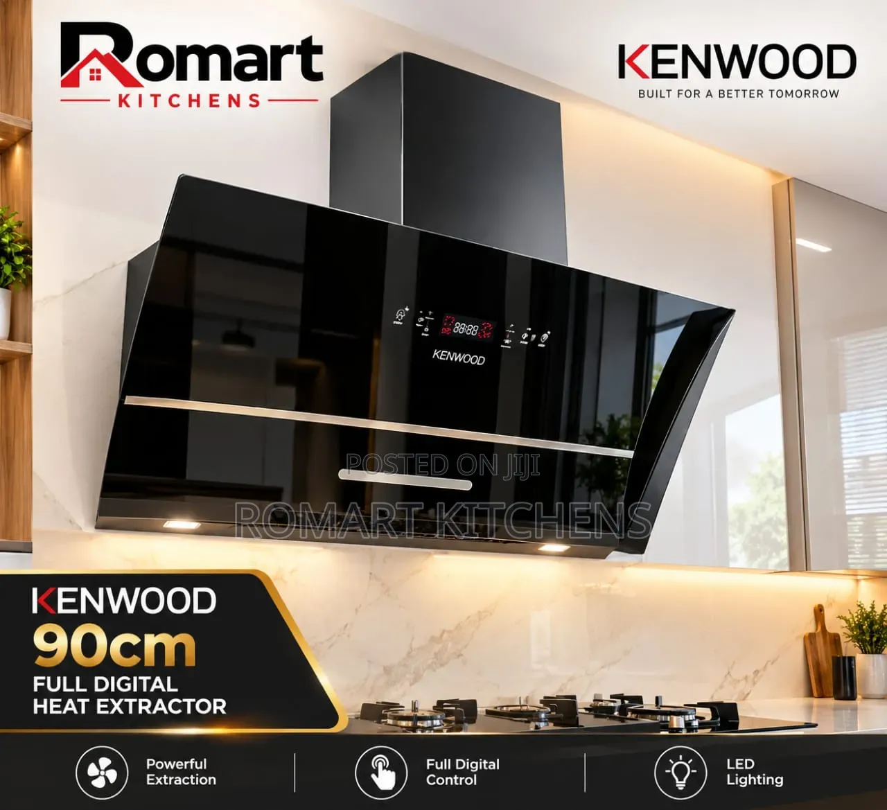 Kenwood 90cm Luxury Heat Extractor (Range Hood) With Motion Sensor