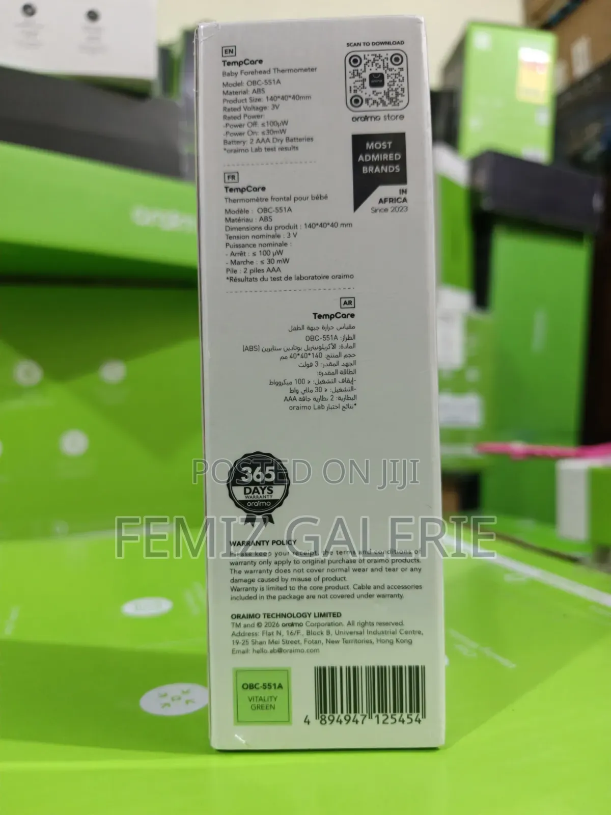Oraimo TempEase Infrared Forehead Thermometer Dual Mode Body Object