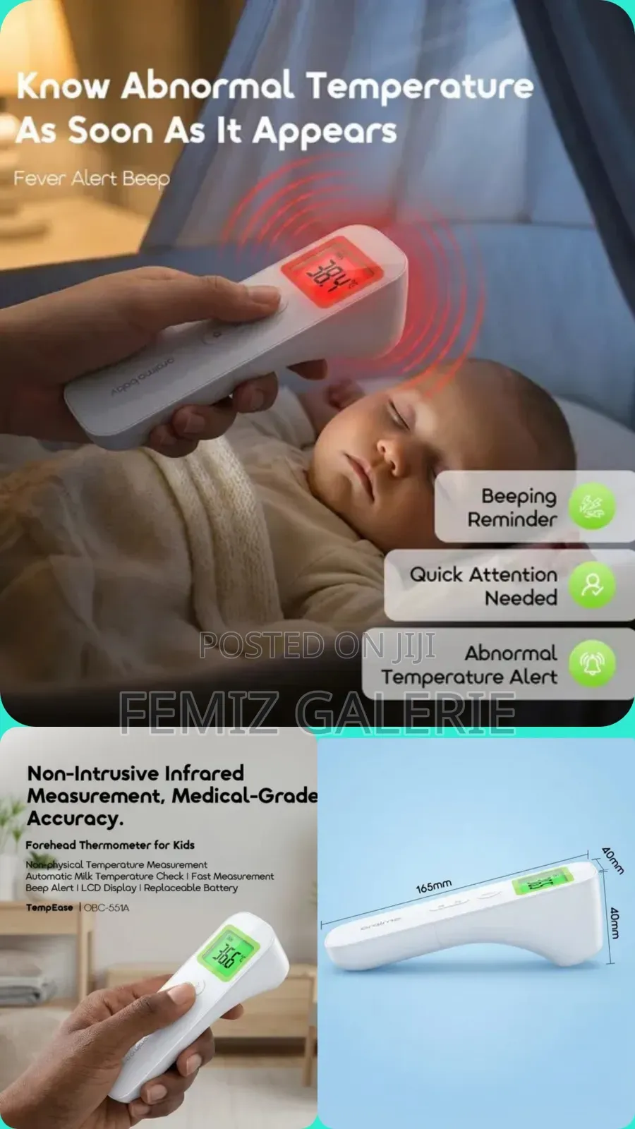 Oraimo TempEase Infrared Forehead Thermometer Dual Mode Body Object