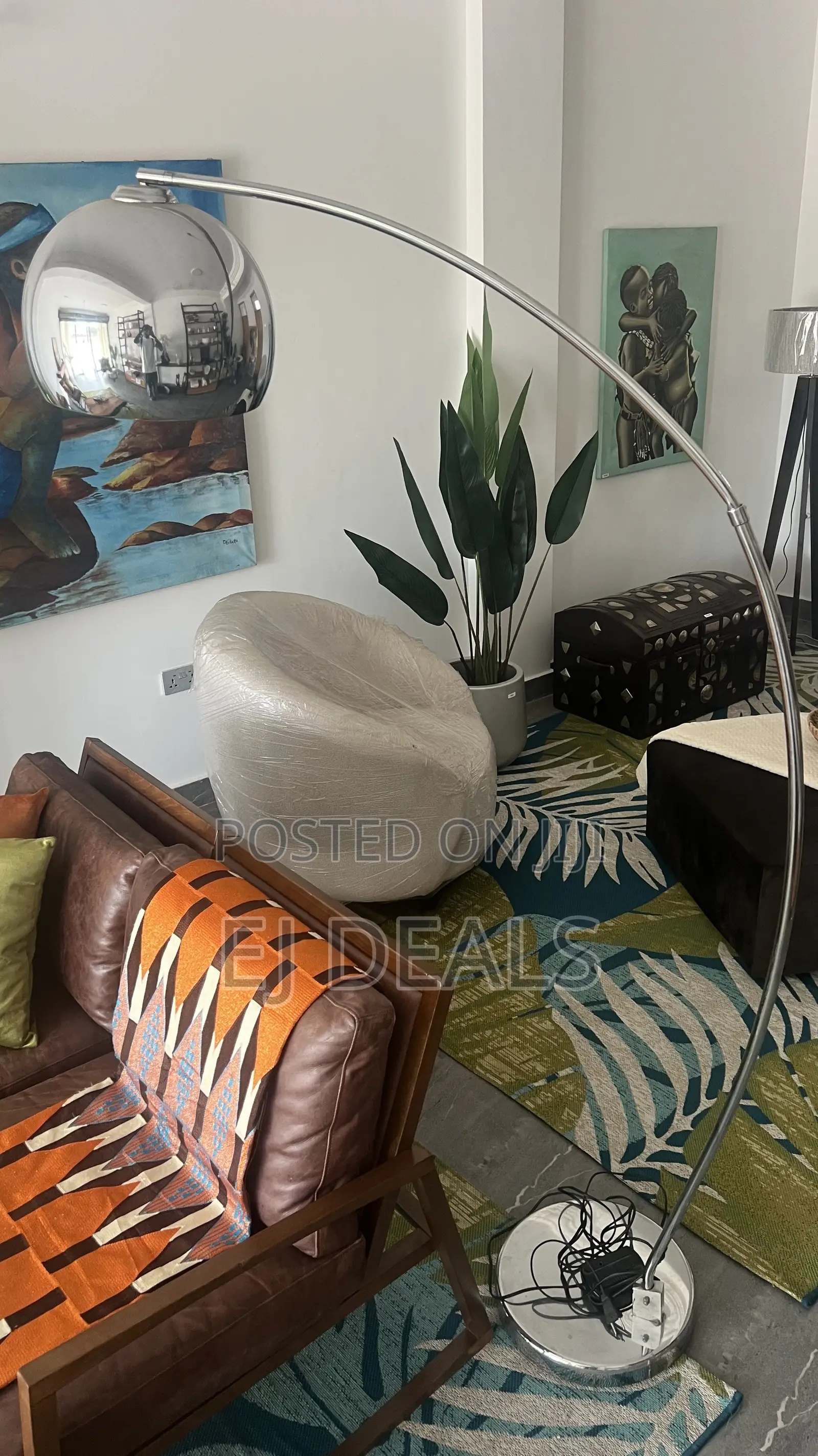 Chrome Arc Floor Lamp Stainless Steel