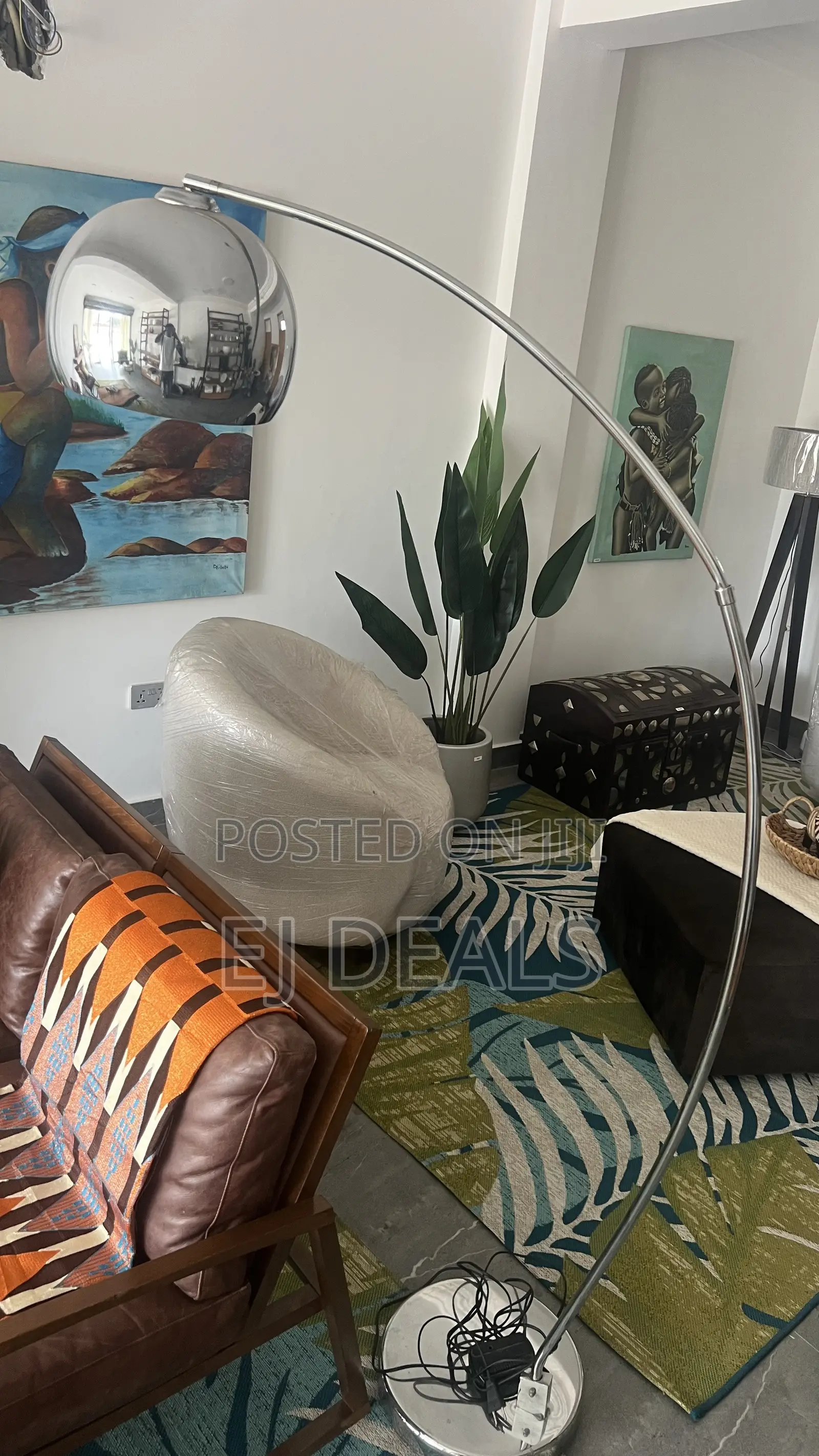 Chrome Arc Floor Lamp Stainless Steel