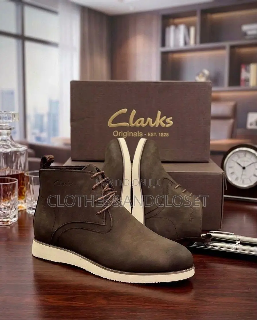 Brown Chukka-Style Ankle Boots With a Smooth Suede Texture