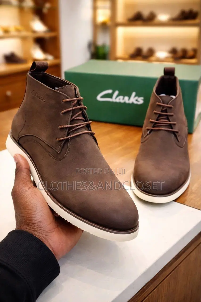 Brown Chukka-Style Ankle Boots With a Smooth Suede Texture