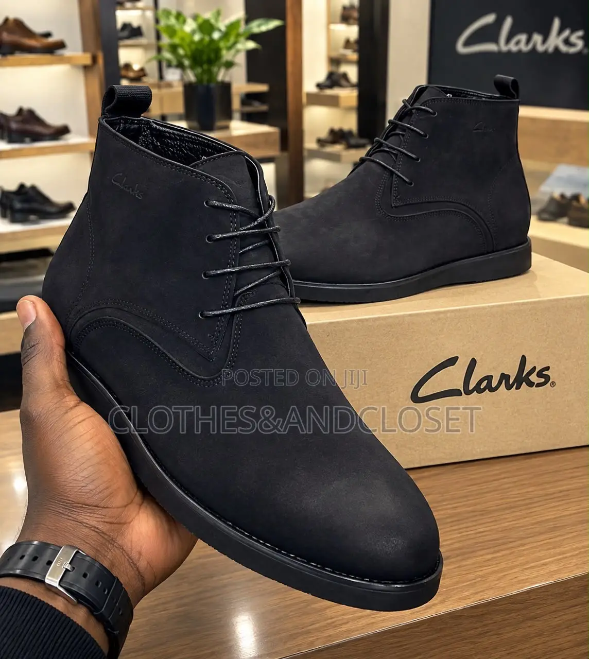 Men's Black Nubuck Leather Ankle Boots