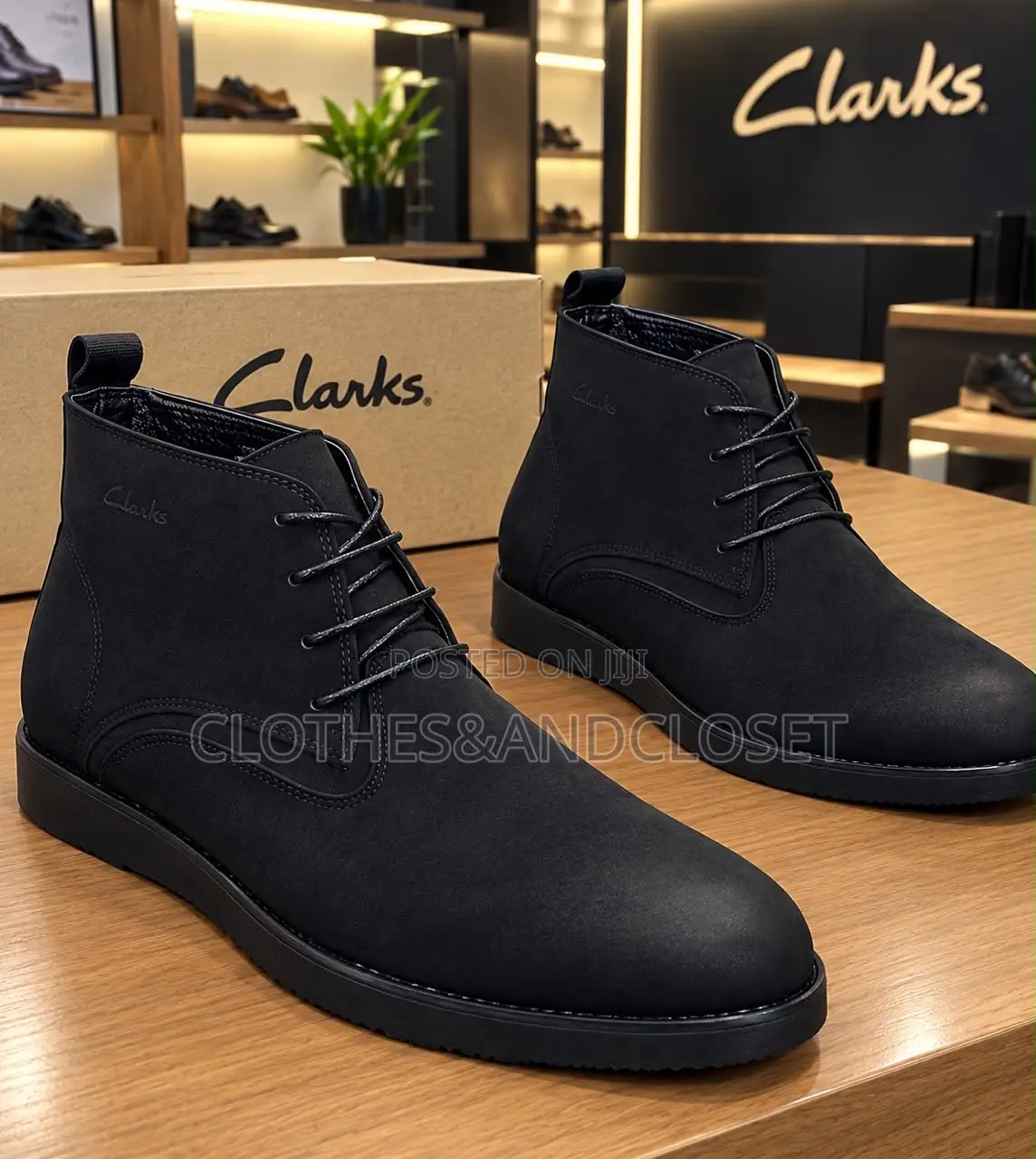 Men's Black Nubuck Leather Ankle Boots