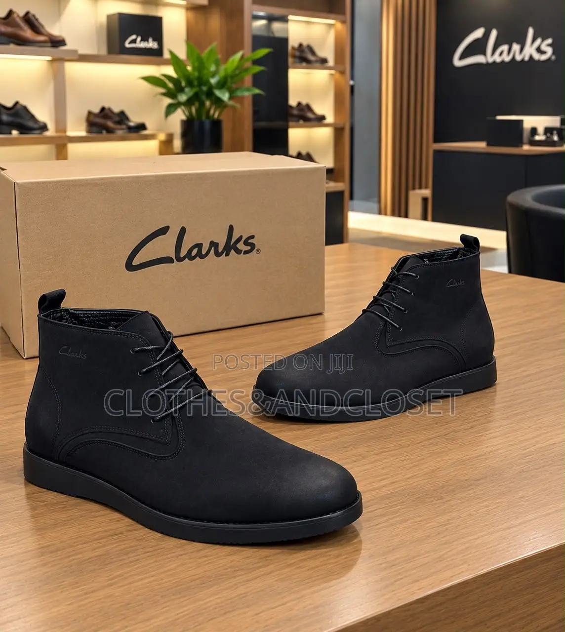 Men's Black Nubuck Leather Ankle Boots