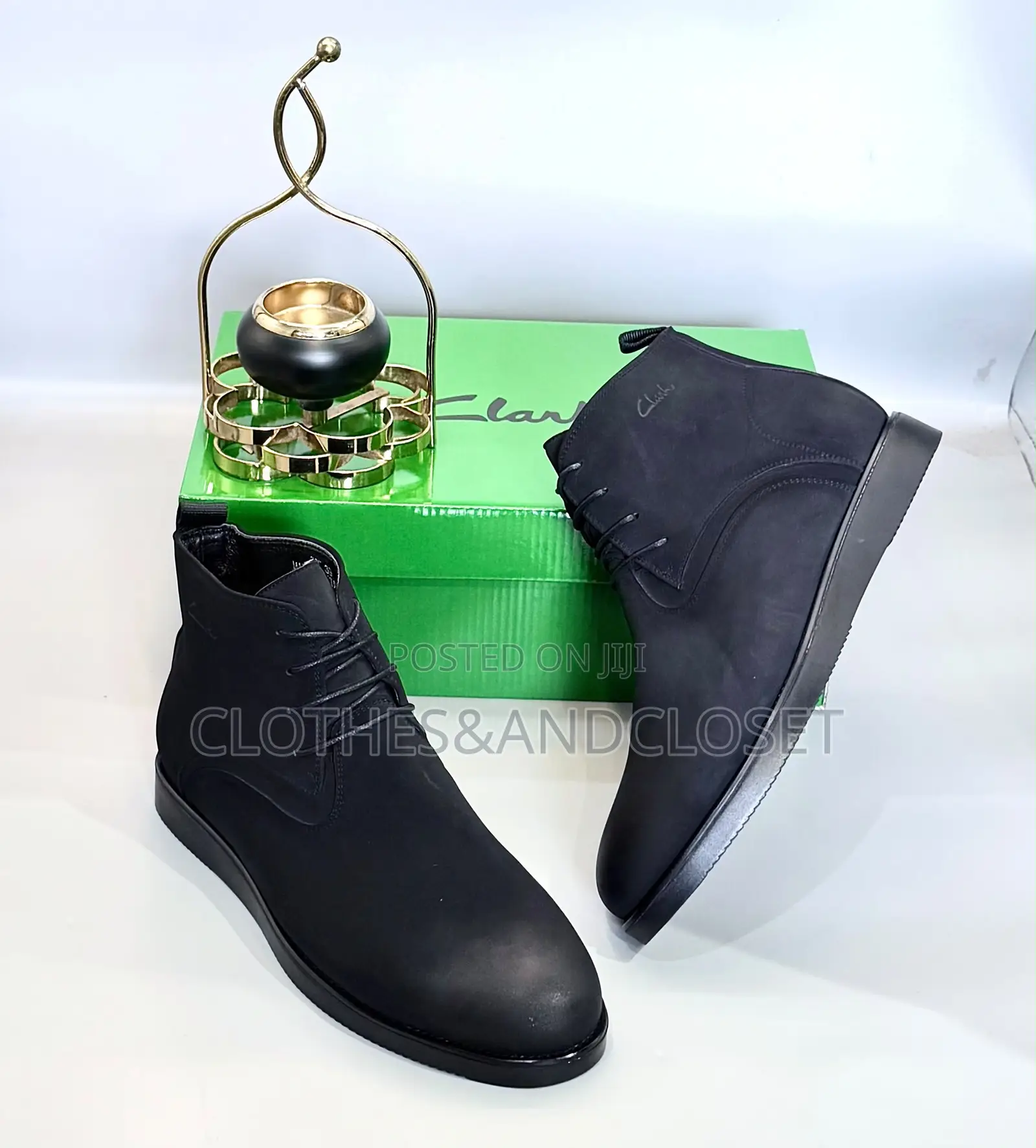Men's Black Nubuck Leather Ankle Boots