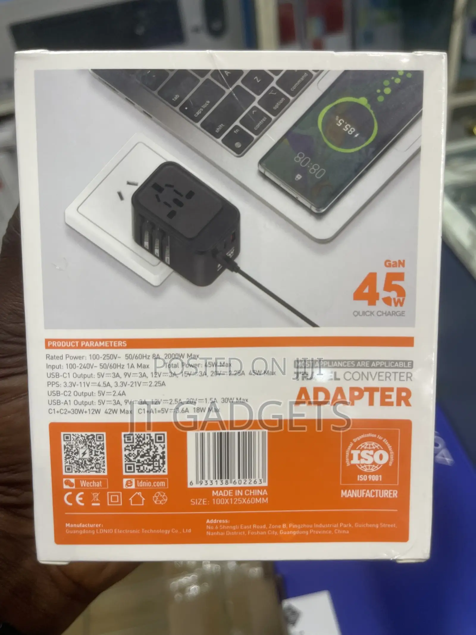 LDNIO Z8 Travel Converter Adapter (45W GaN, PD+QC 3.0)