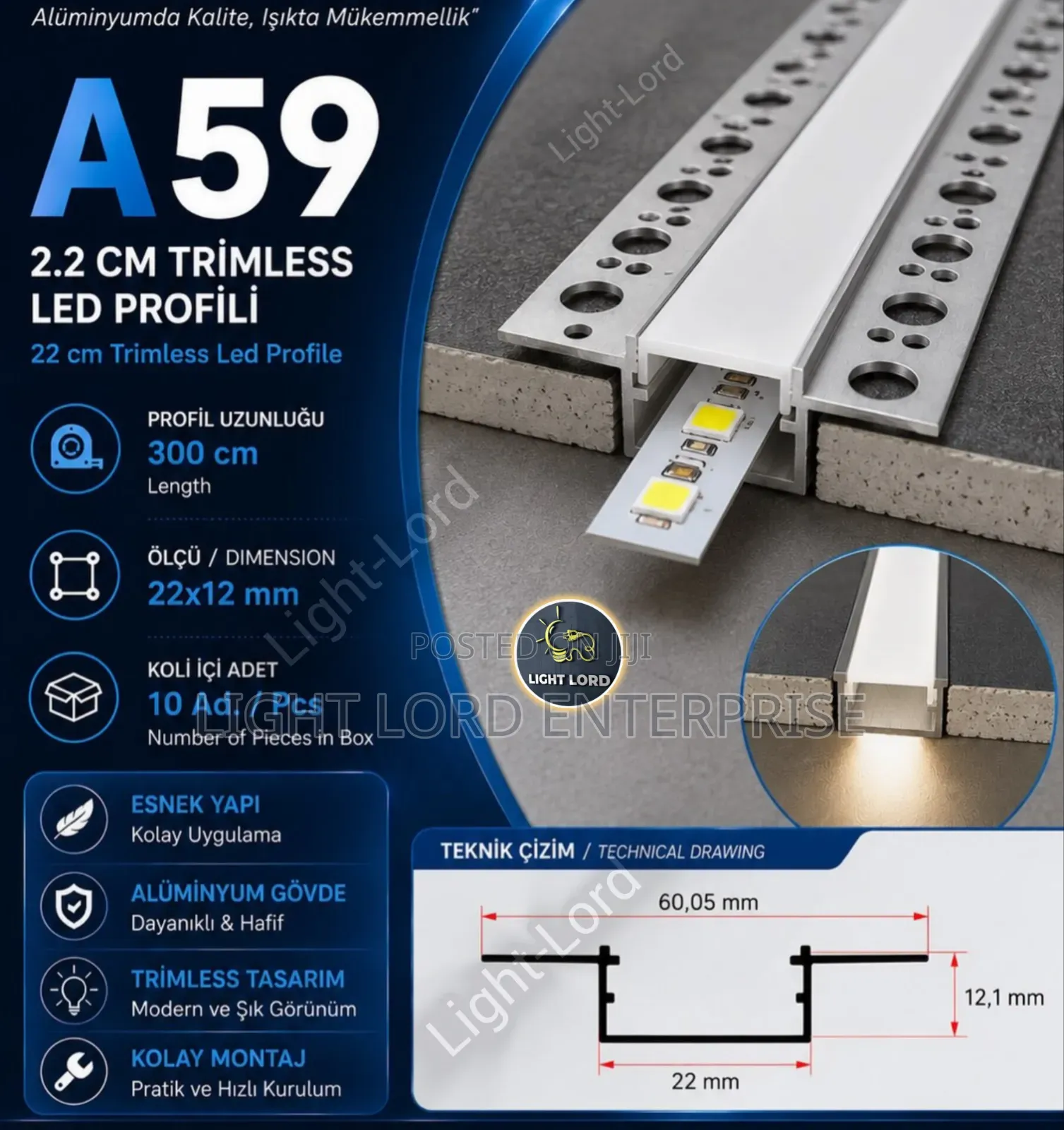 A59 Trim Less Aluminum Profiles Channel