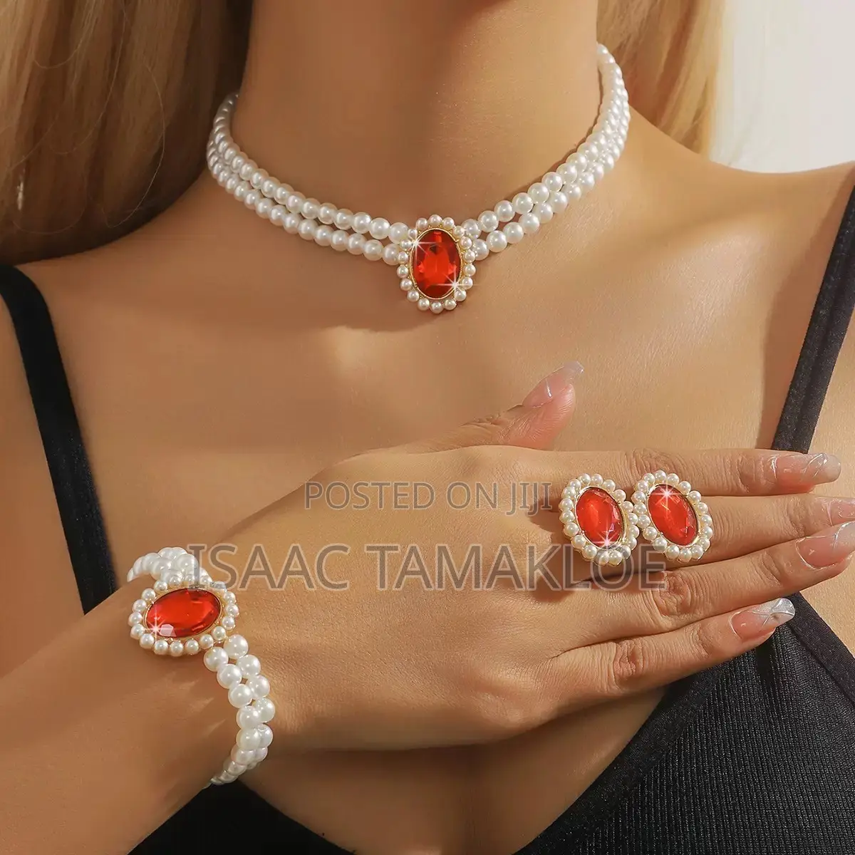 3 in 1 Beads Necklace,ring,bracelet