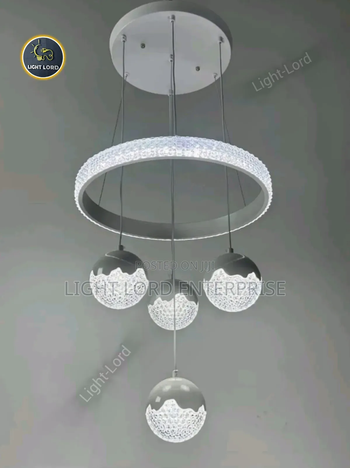 ZDGG-93006- Grey Ice Crystal Pendant Light