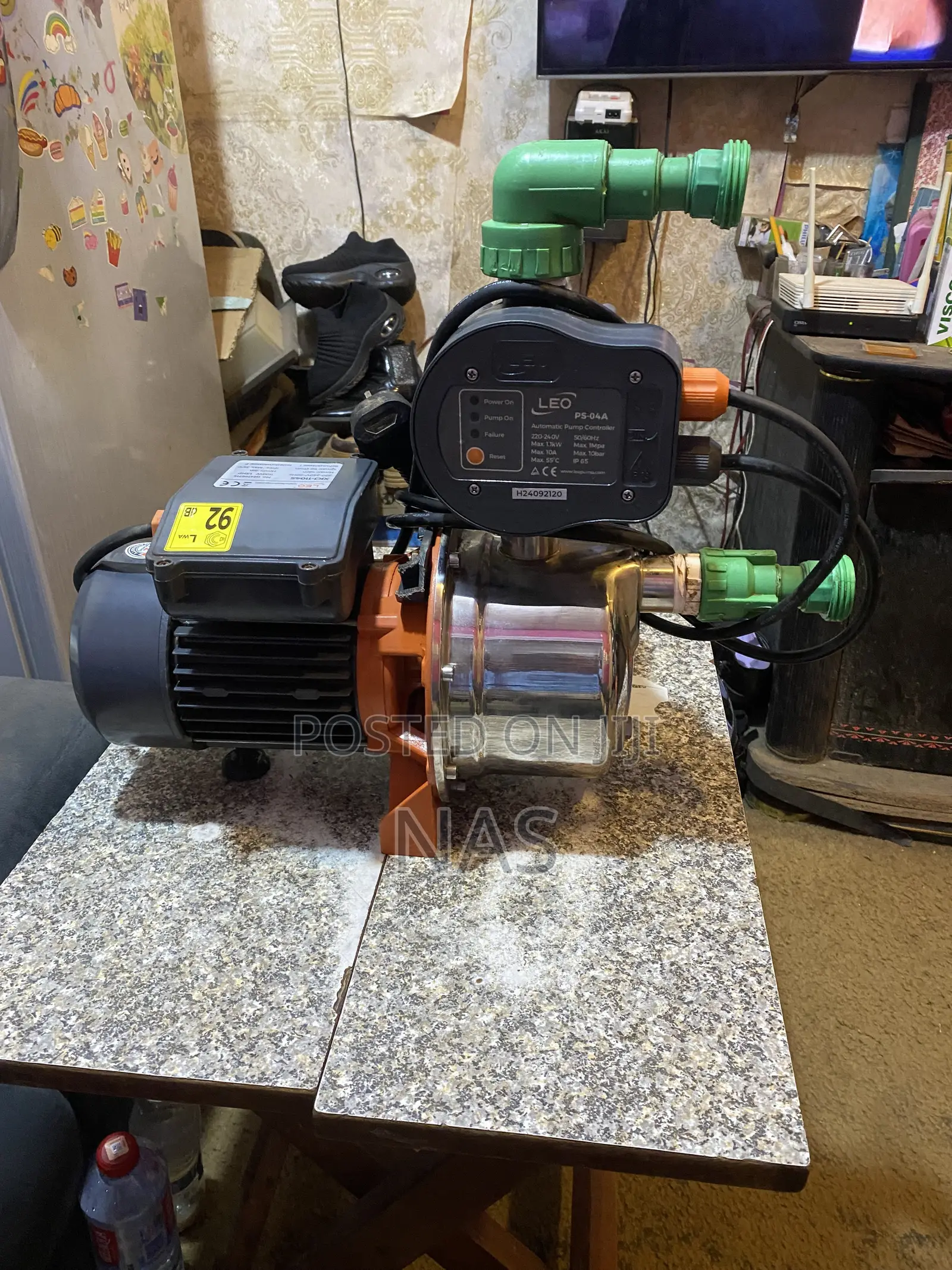 A Fairly Home Used 1.5 HP Leo Stainless Steel Jet Pump