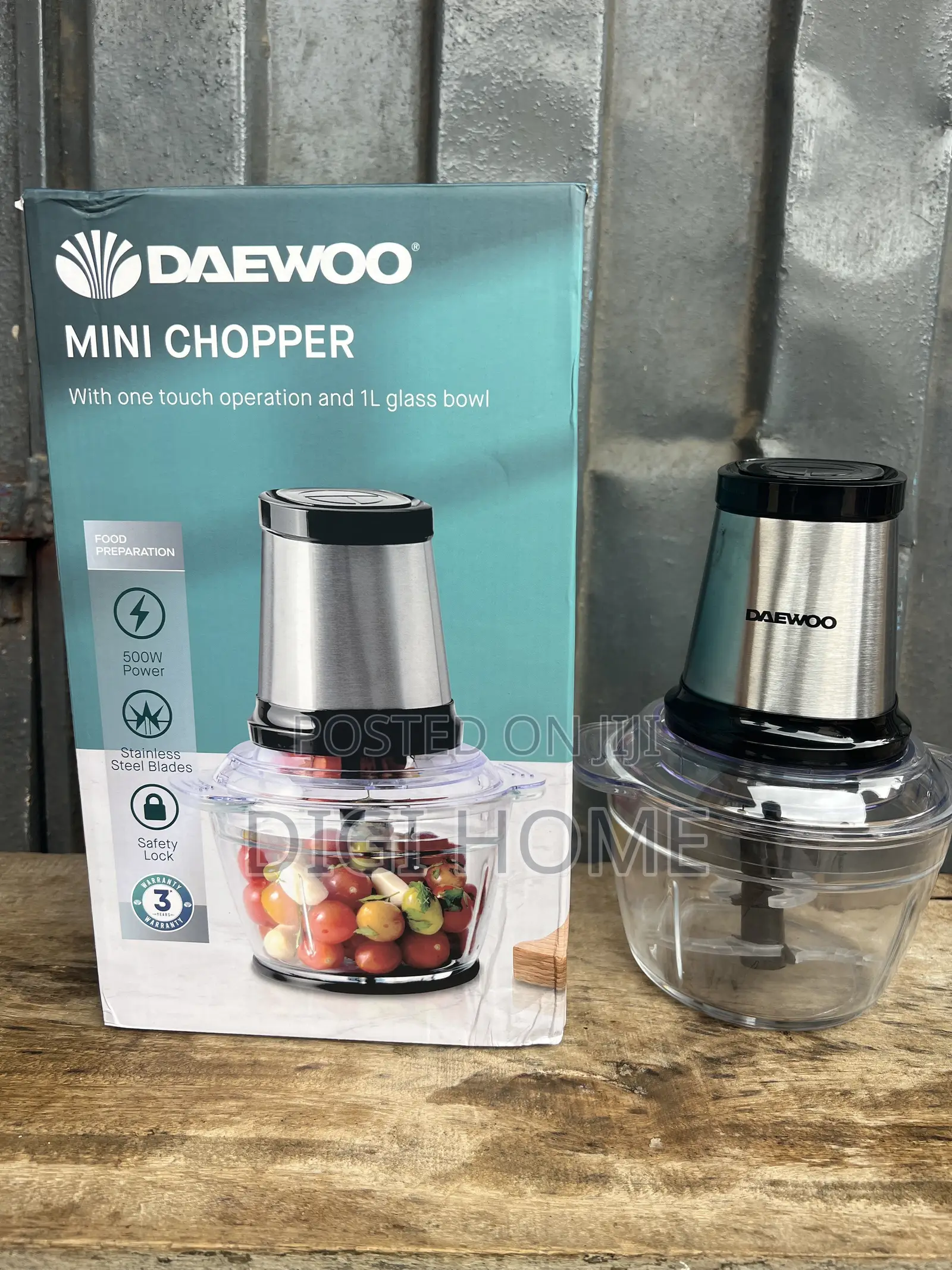 Daewoo 500W Mini Chopper (1L Glass Bowl)