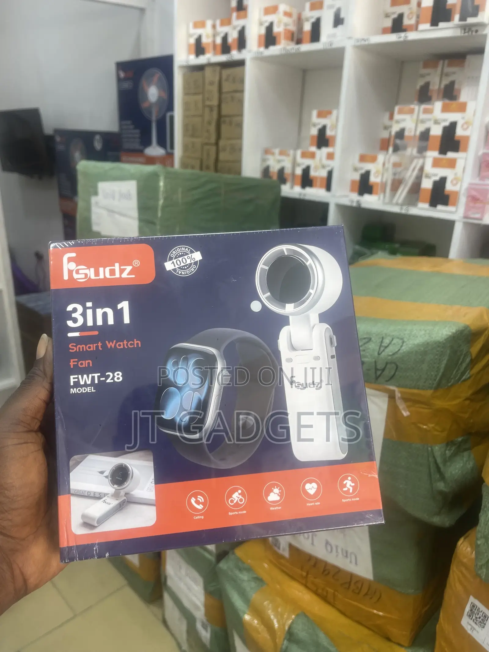 Fsudz 3-in-1 Smart Watch + Mini Fan