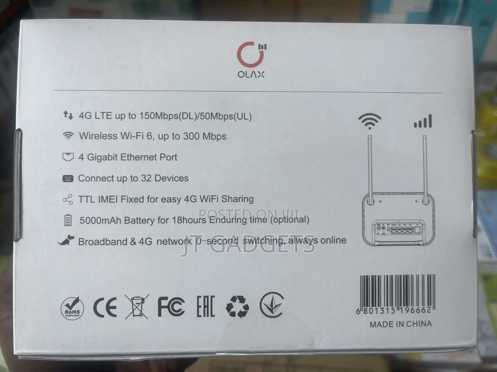 Olax Ax8 Pro 4g Lte Wifi 6 Router