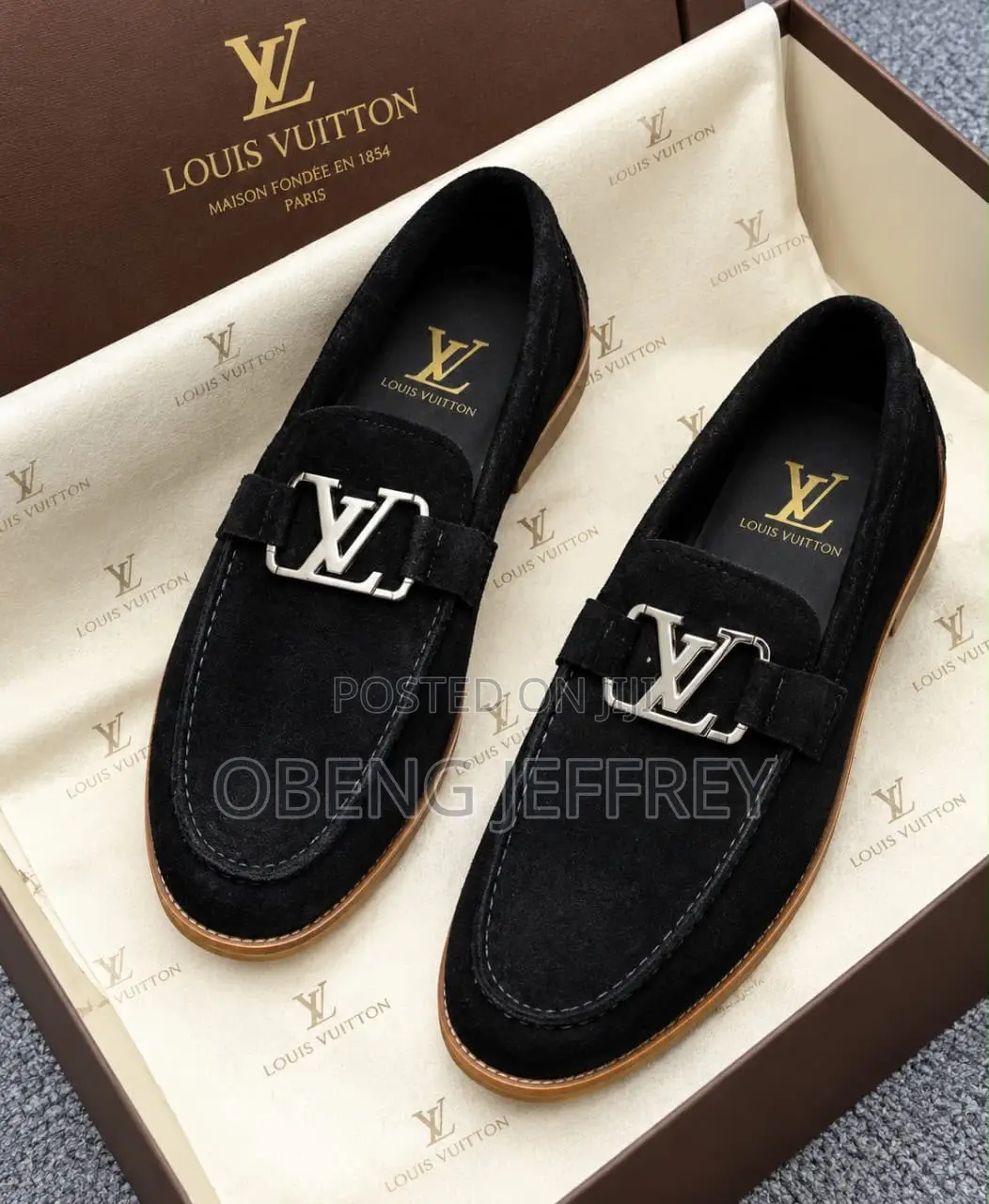 Original Louis Vuitton Black Slip on Loafer
