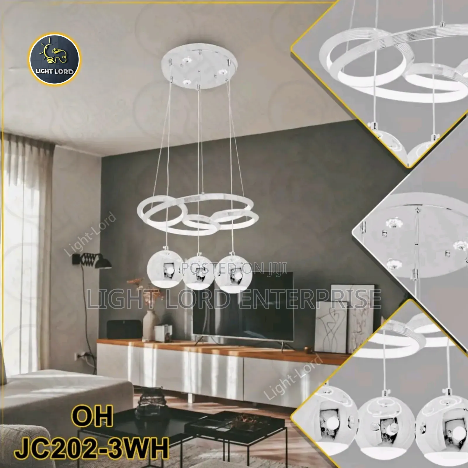 JC202-3WH Hand Fan Led Pendant Light