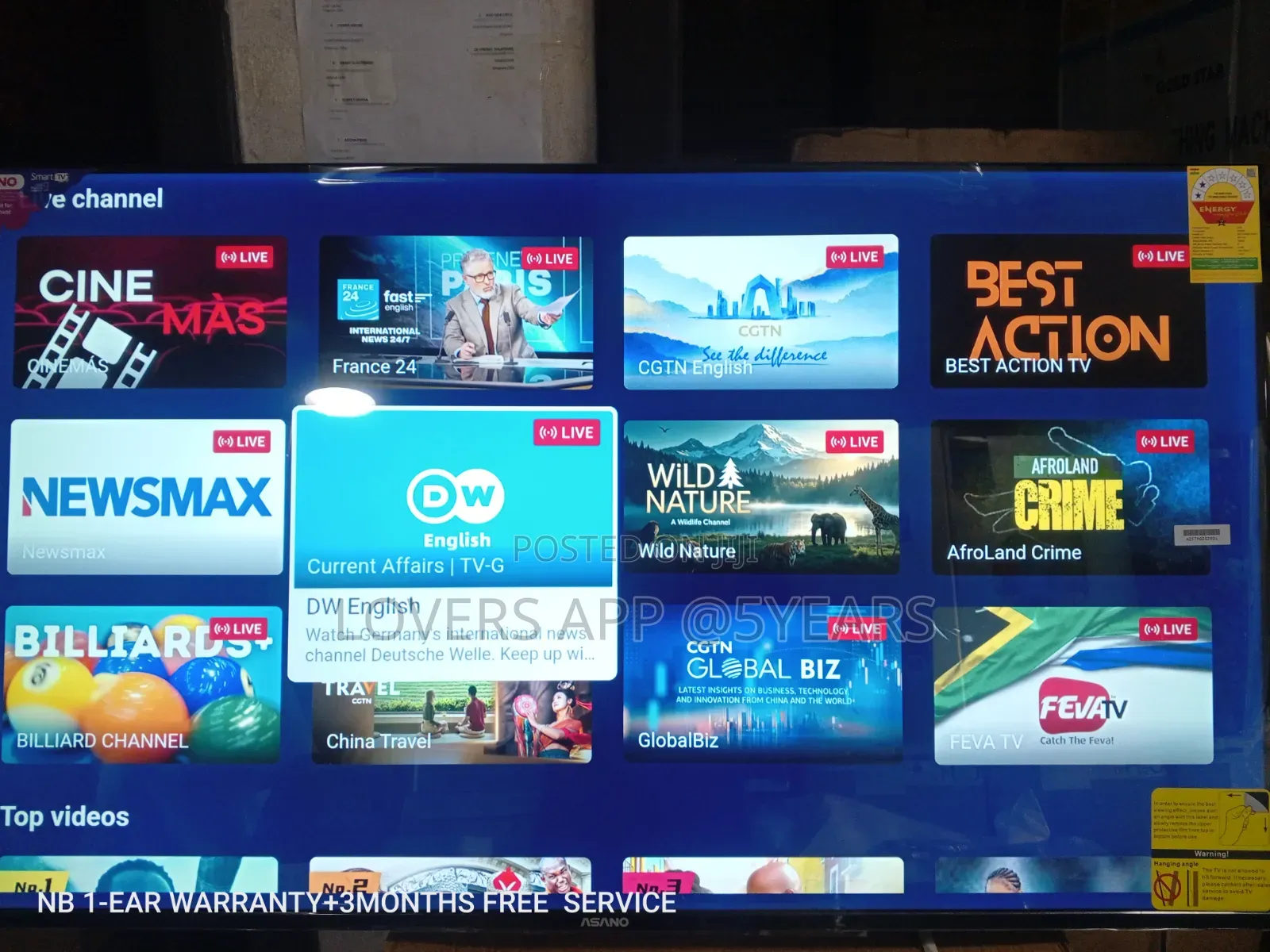 Asano Ultra HD 50"inches Television