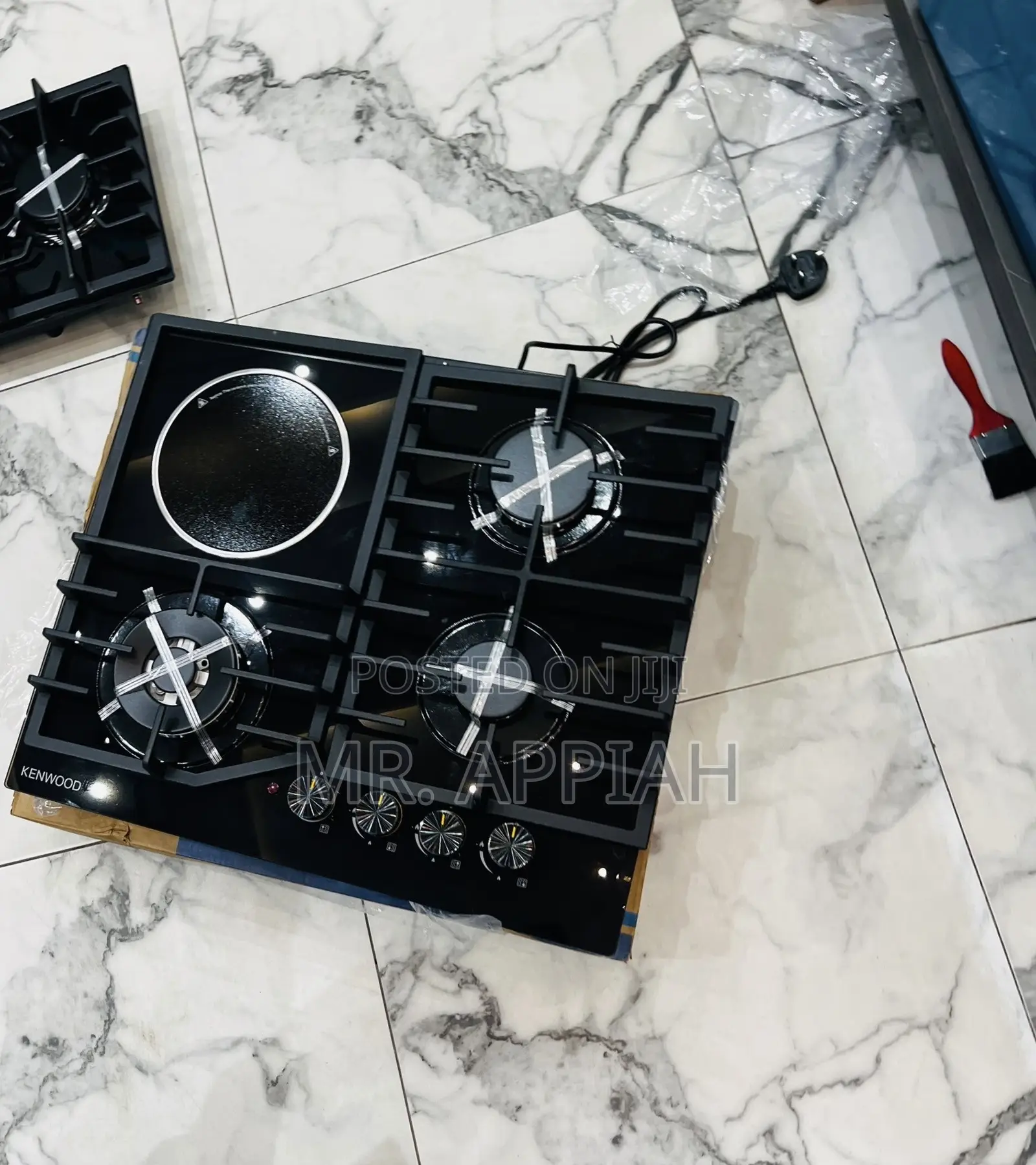 Latest Kenwood 60cm 1 Electric + 3 Gas Hob(Tempered Glass) Black