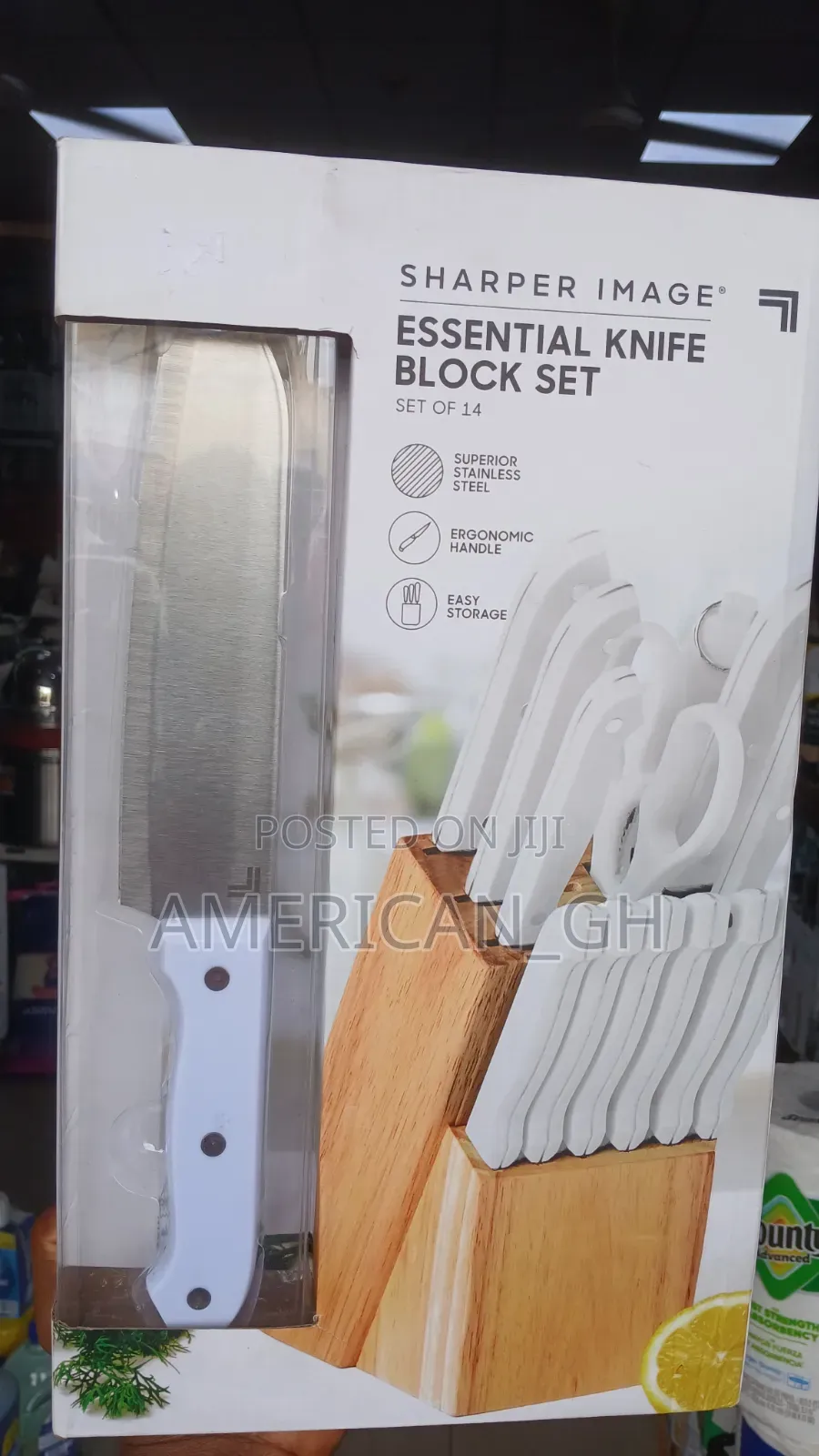 14 Pieces Sharper Image Knife Block Set(White)