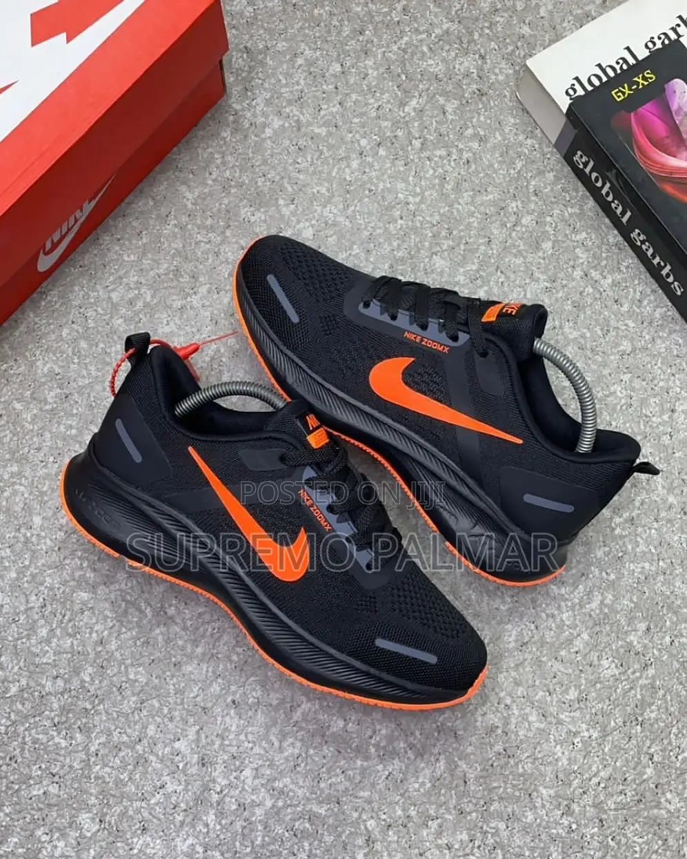 Nike ZoomX Running Sneakers – Black Orange Sports Shoes