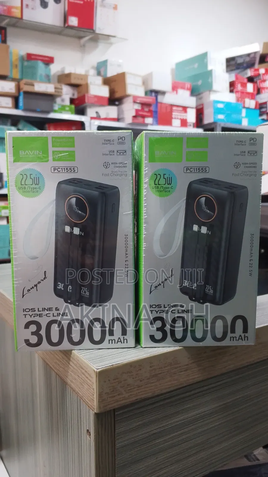 Bavin Fast Charging iOS Line Type C Line 30000mah
