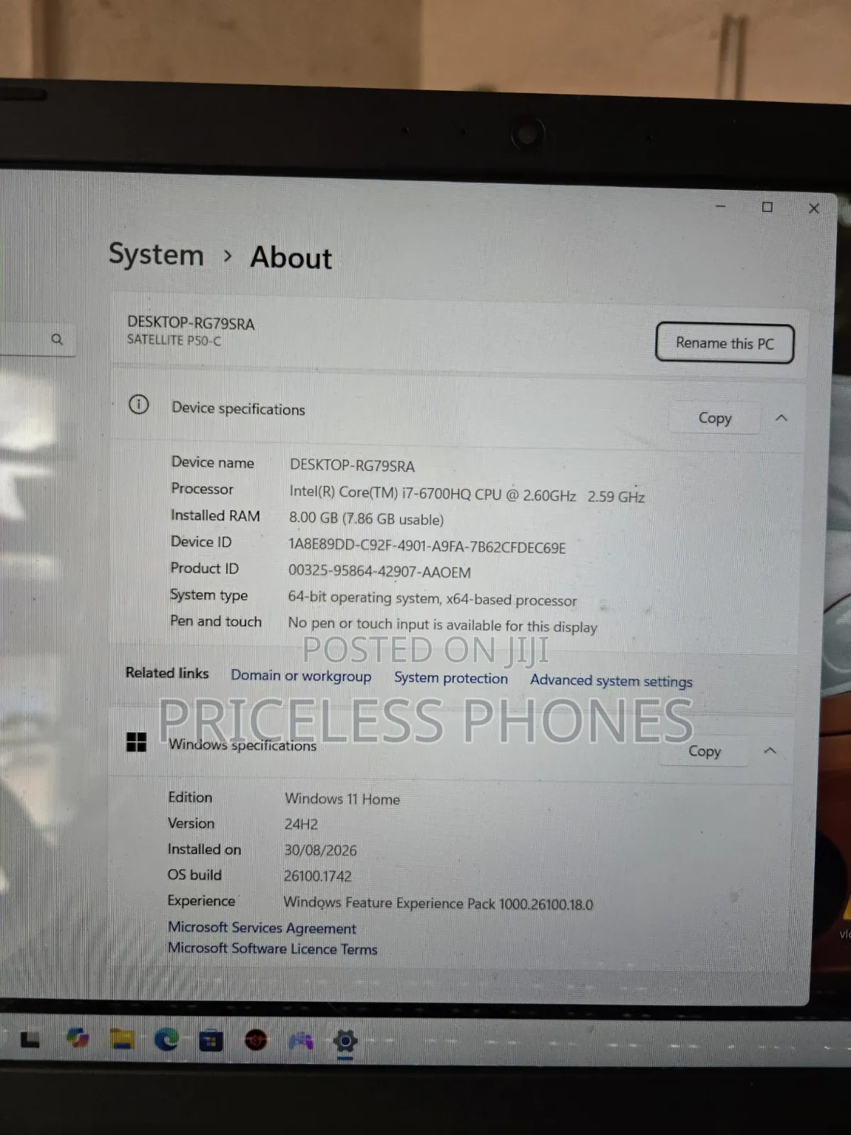 Laptop Toshiba Satellite P50 8GB Intel Core i7 SSD 128GB