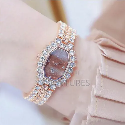 BS Bee Octagonal Dial Diamond Plated Rhinestone Bracelet Watch