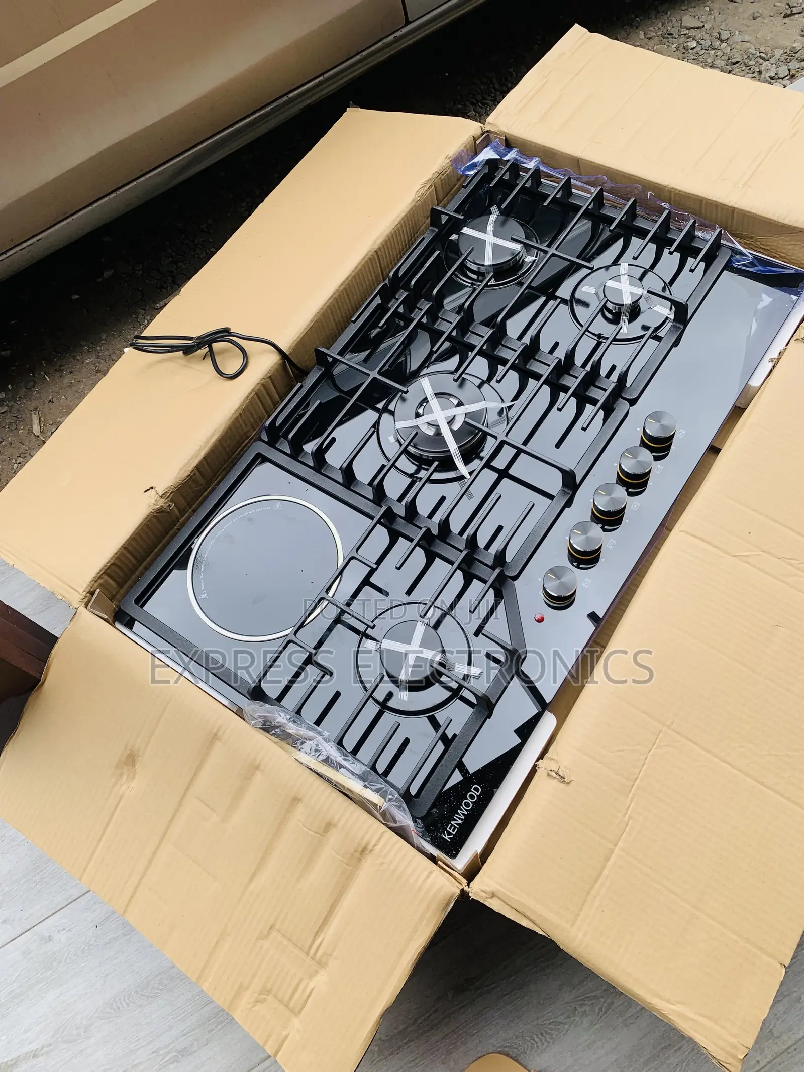 Kenwood 90cm Tempered Glass 4 Gas + 1 Electric