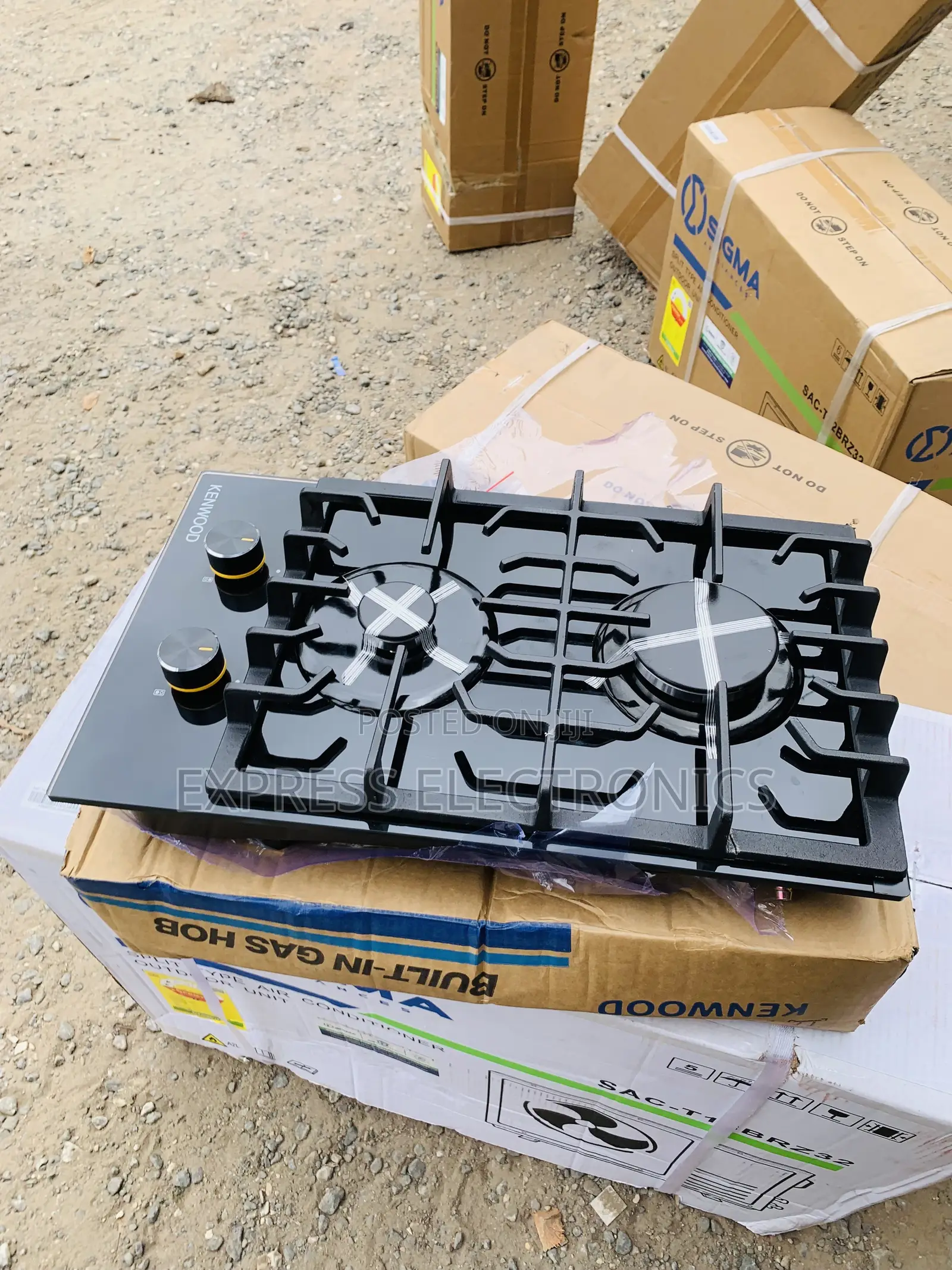 Nice Design Black KENWOOD 2Hob Glass Top Gas Cooker – Model KGC-885