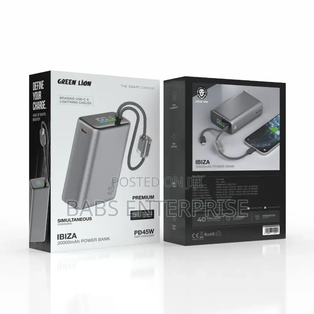 Green Lion IBIZA 20000mAh Power Bank 45W
