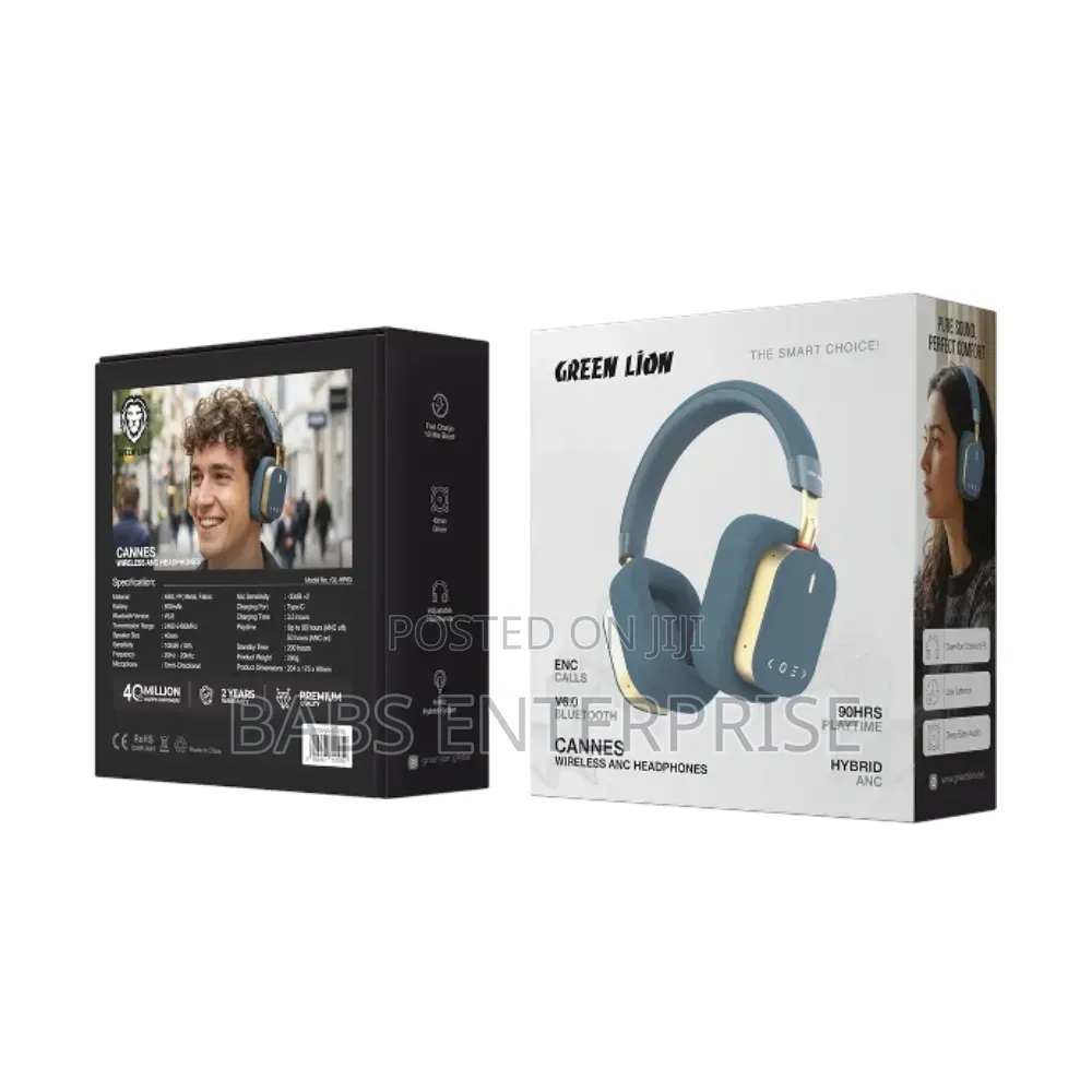 Green Lion Cannes Wireless ANC Headphones – Blue
