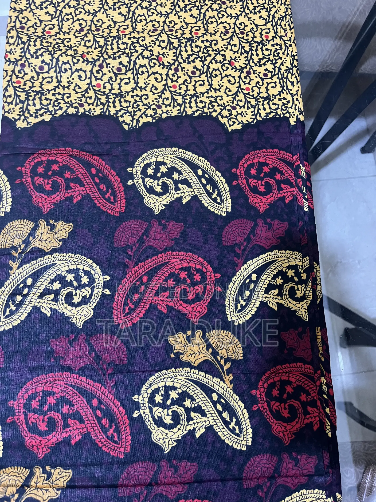 Burgundy and Gold African Print