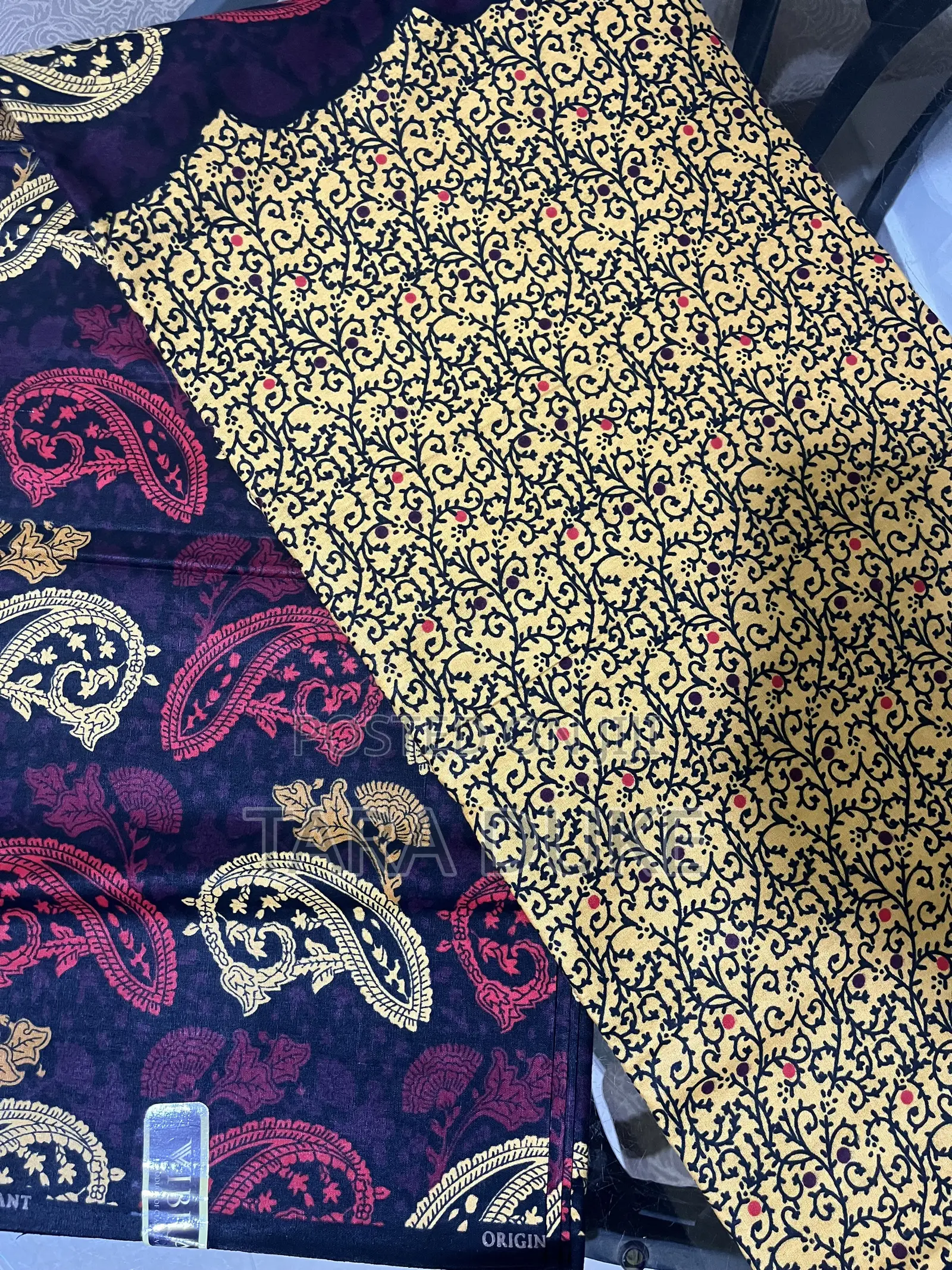 Burgundy and Gold African Print