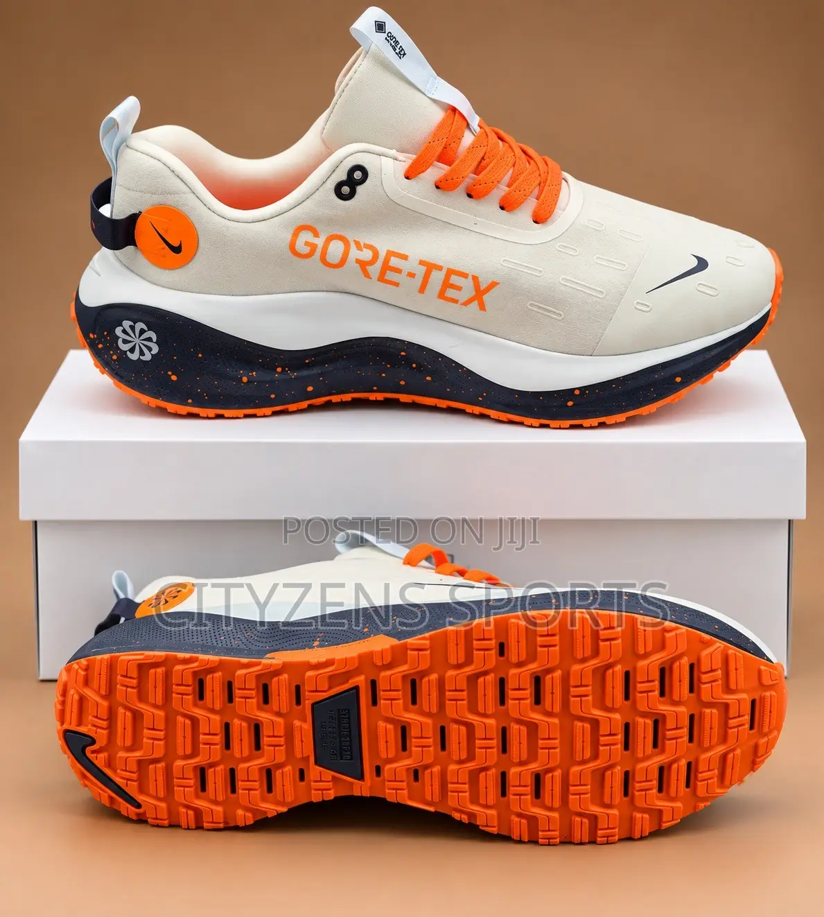 Nike Off White and Orange Trainers