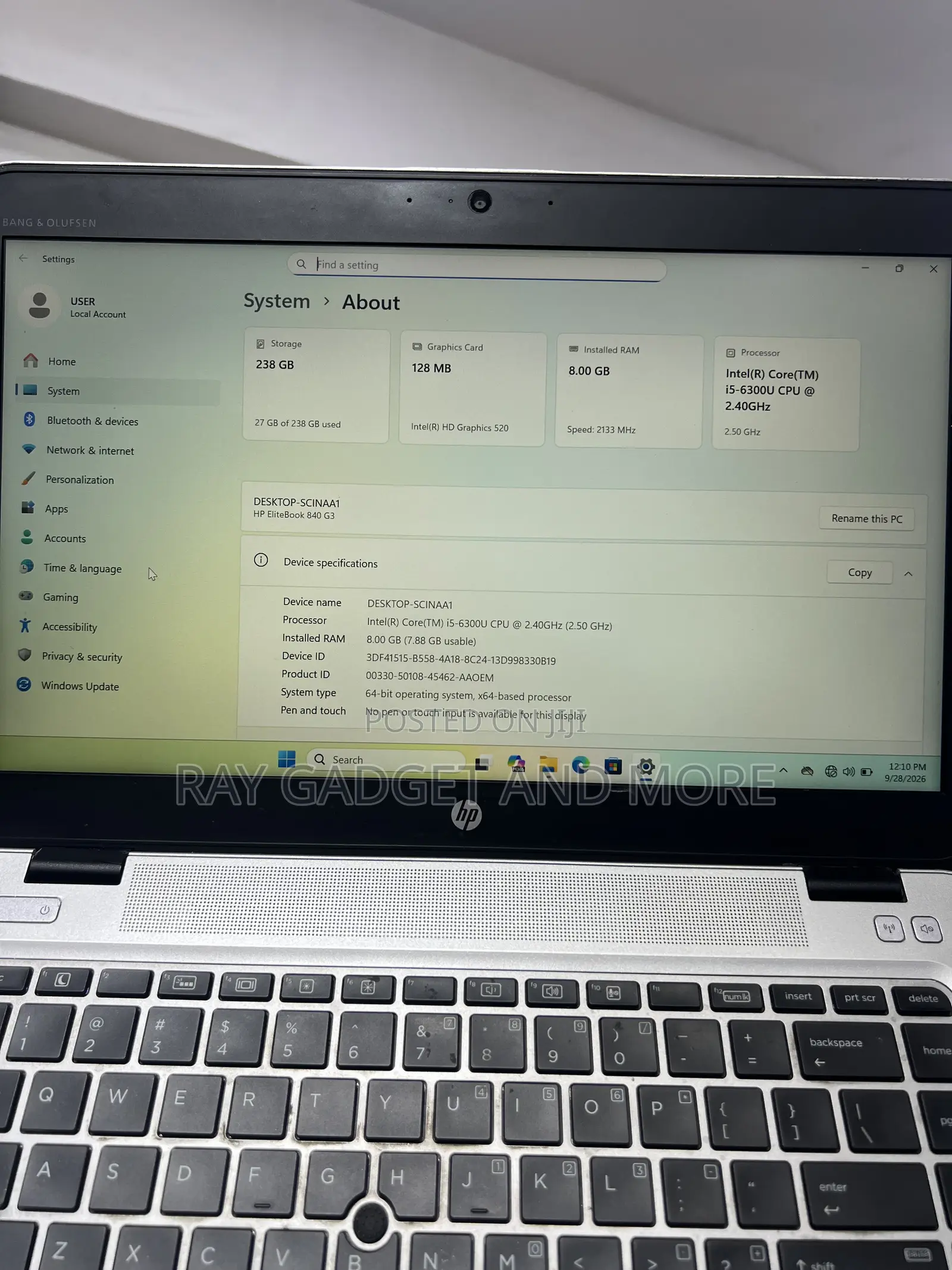 Laptop HP EliteBook 840 G3 8GB Intel Core i5 SSD 256GB